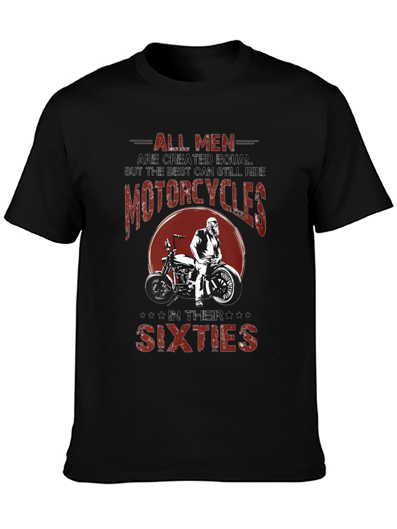 Black All Men Motorcycle Graphic T-Shirt view 3