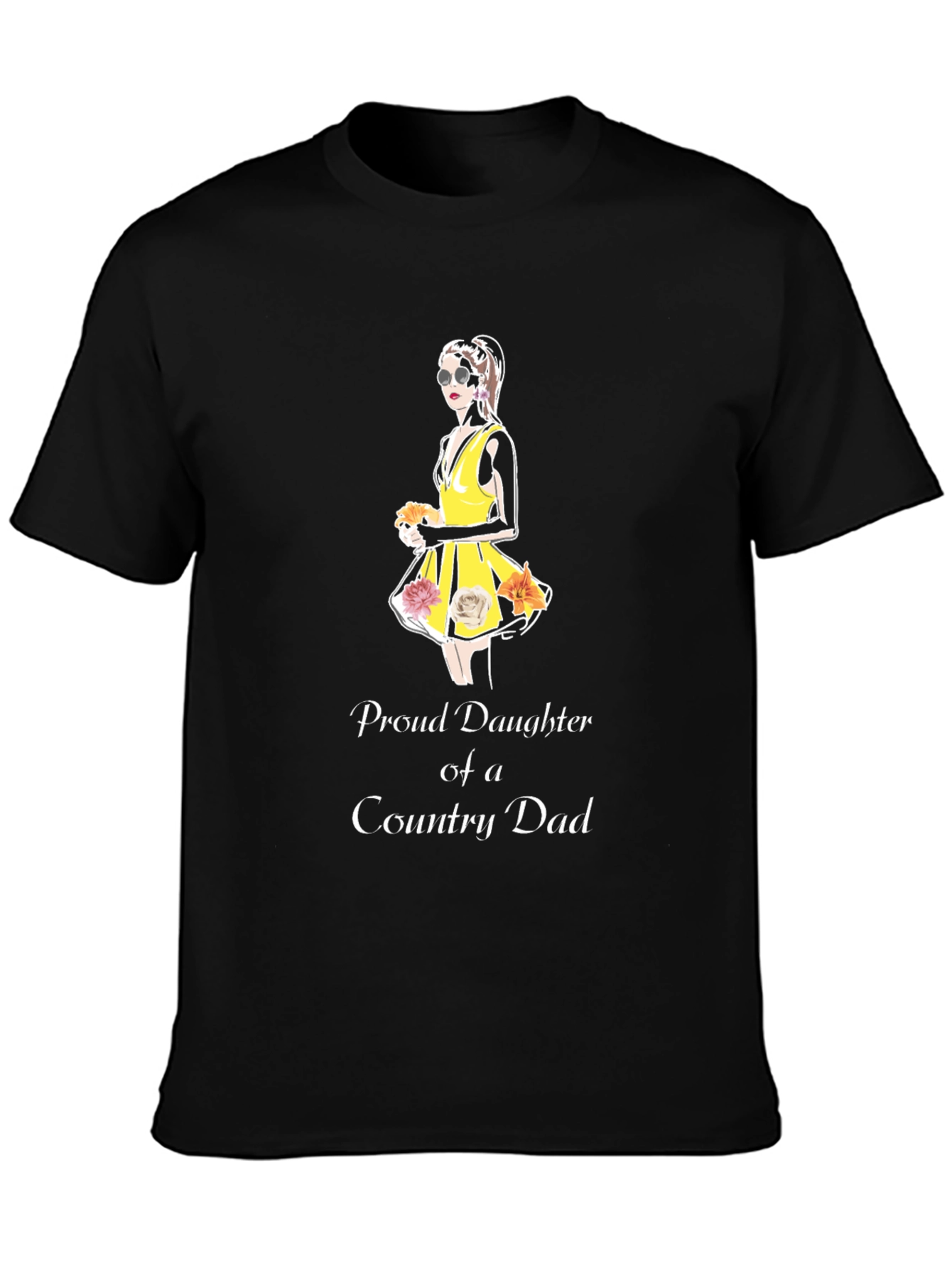 Black Proud Daughter of a Country Dad T-Shirt view 3