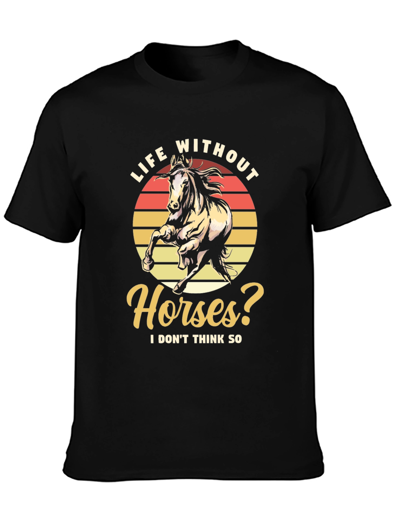 Black Life Without Horses Graphic Tee - Stylish Comfort view 3