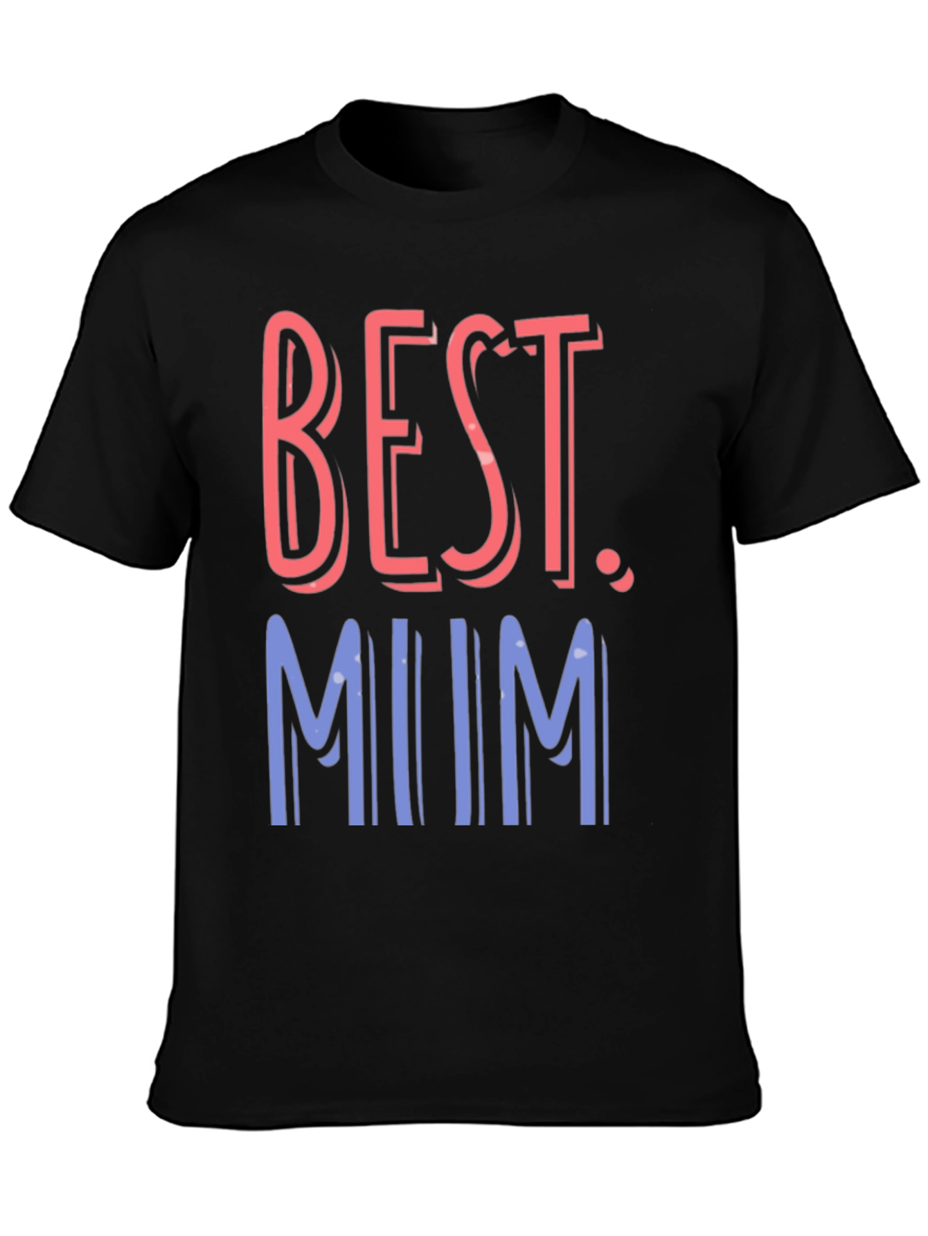 Black Best Mum Graphic Tee - Casual Black T-Shirt view 3