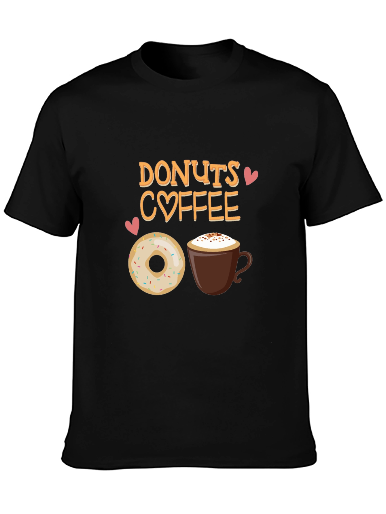 Black Donuts Coffee T-Shirt - Cute Foodie Tee view 3