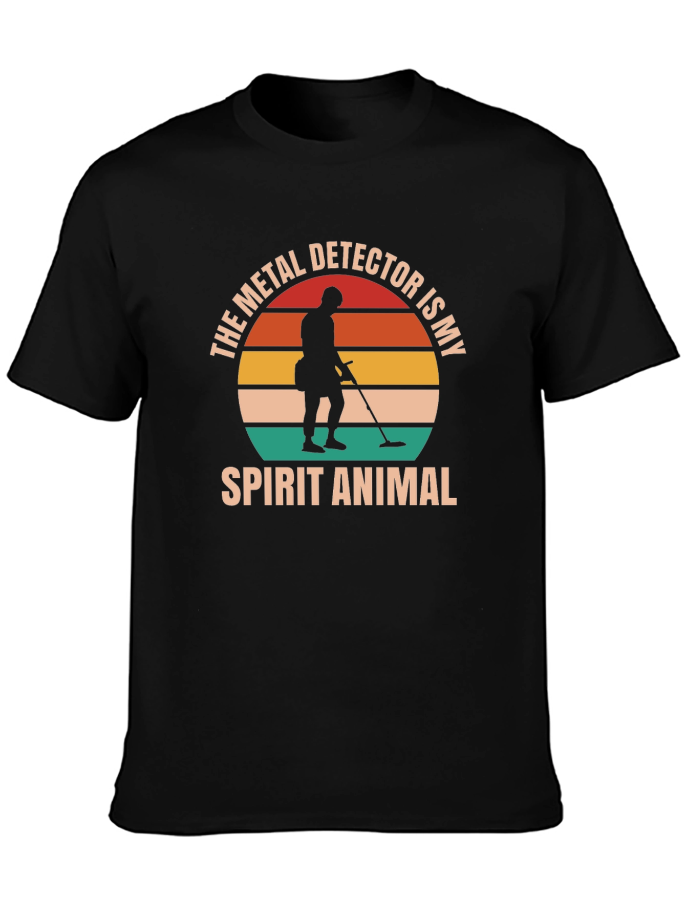 Black Metal Detector Spirit Animal T-Shirt view 3