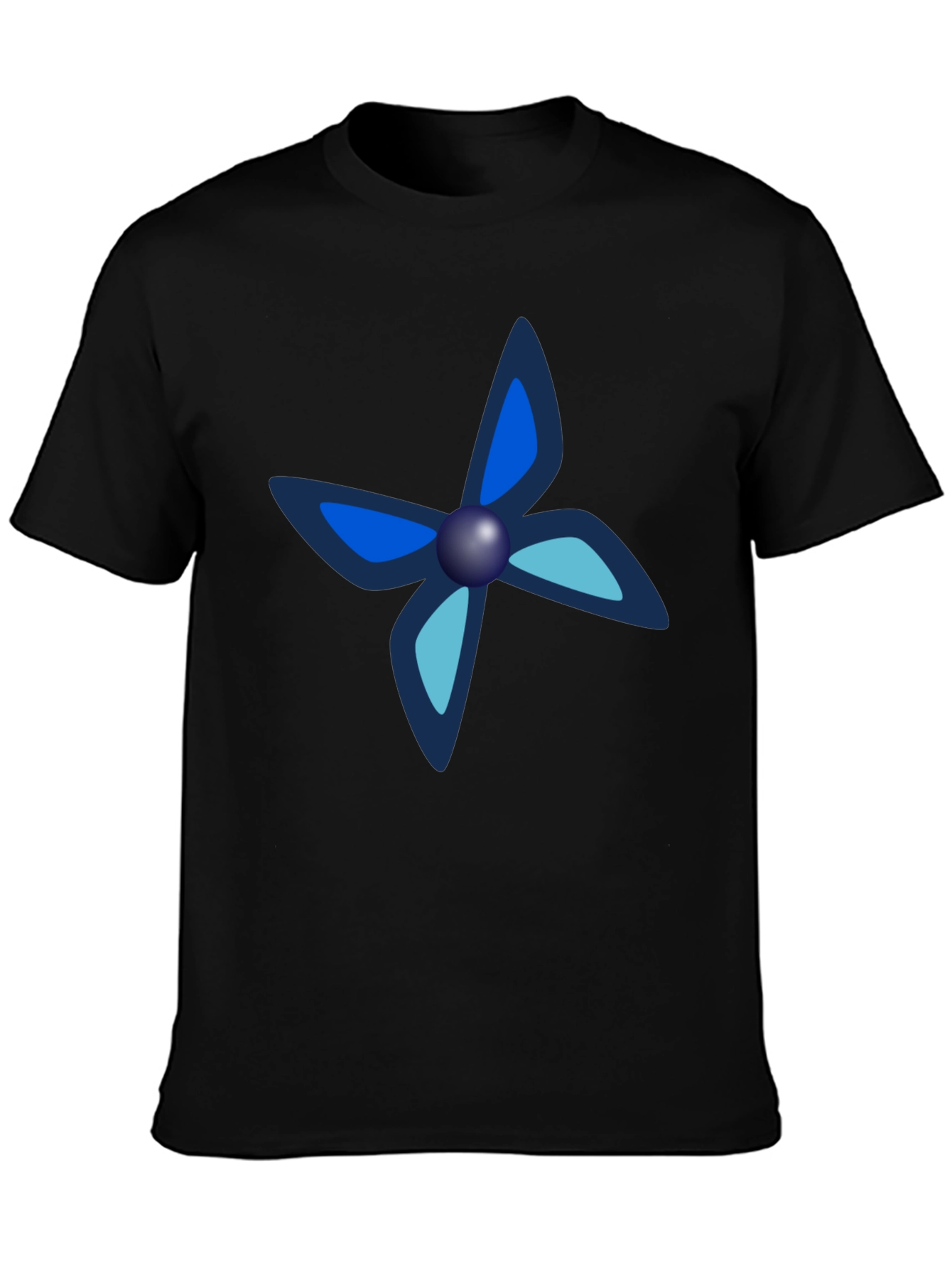 Black Black Tee with Unique Butterfly-Like Design view 3