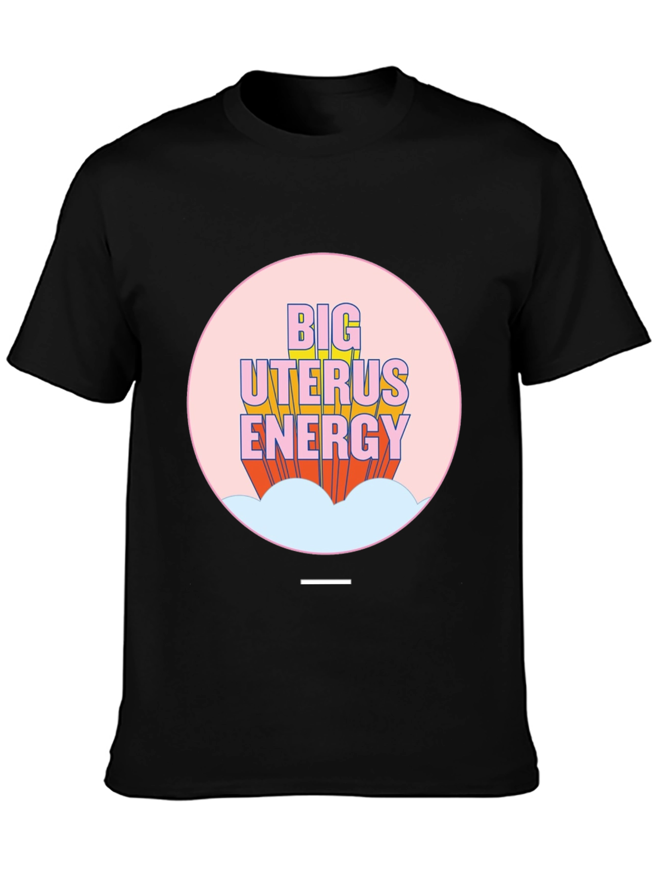 Black Big Uterus Energy Graphic Tee view 3
