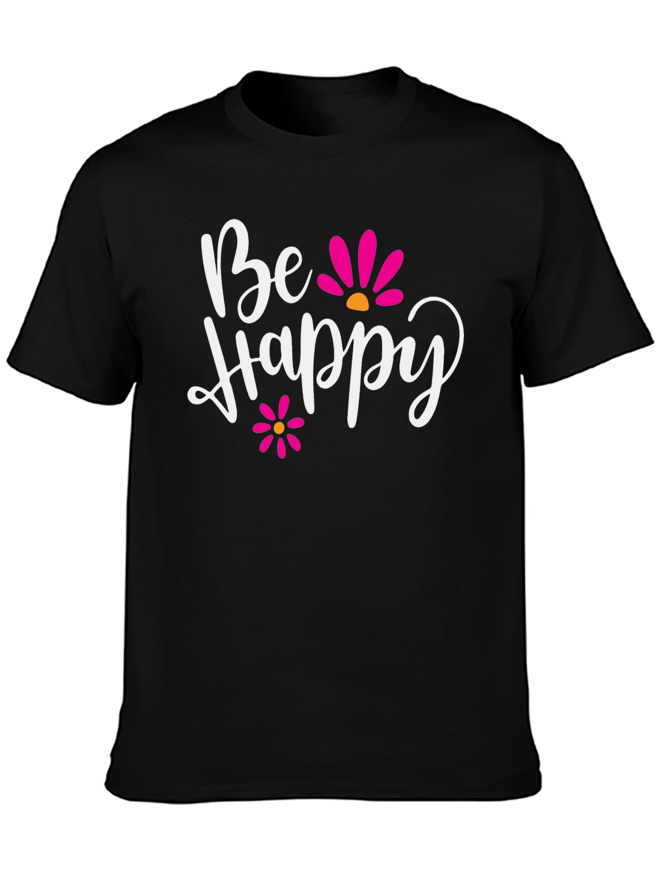 Black Be Happy Graphic Tee - Positive Vibes view 3
