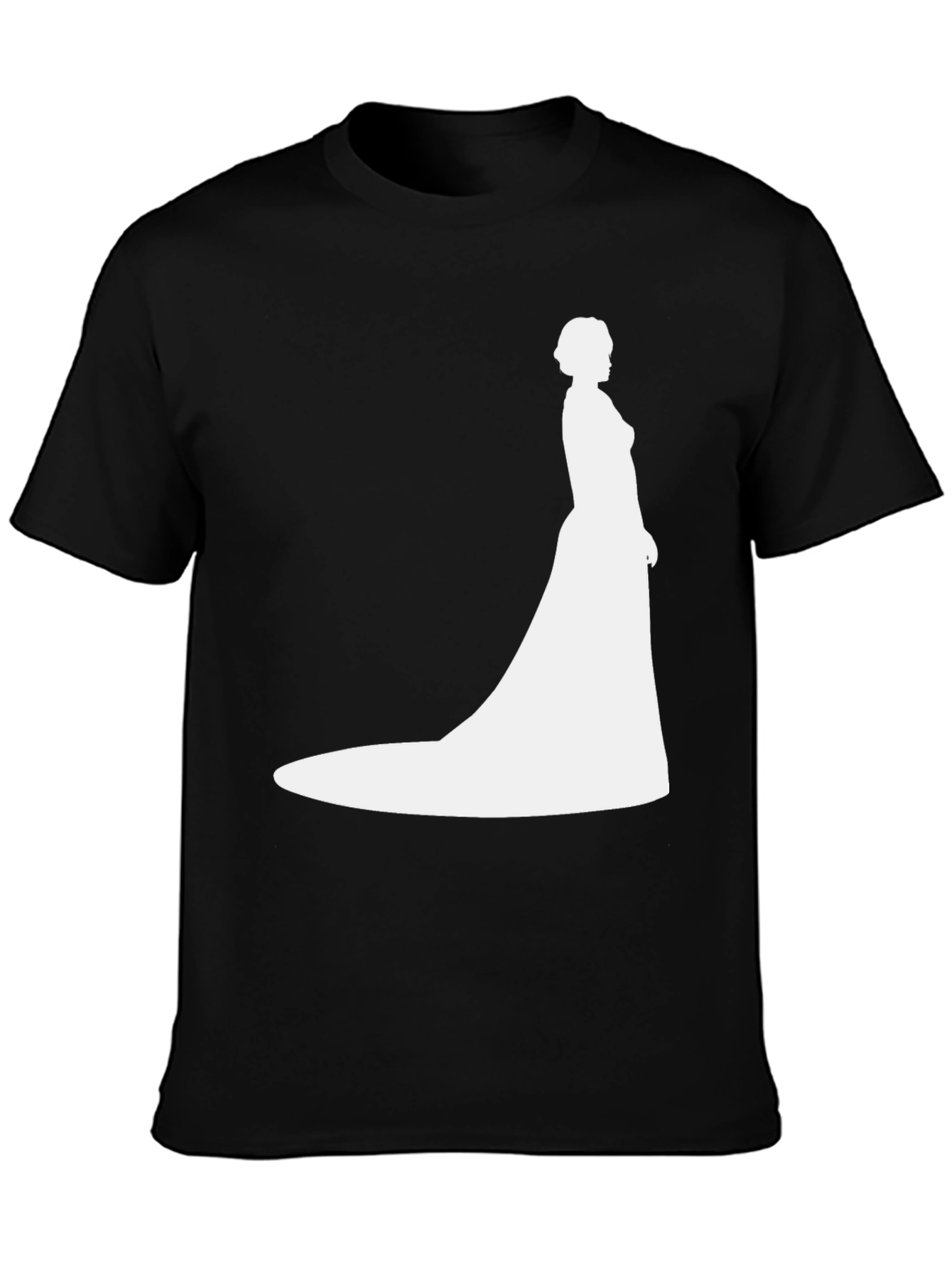 Elegant Bride Silhouette Tee - Black Cotton Blend - 3