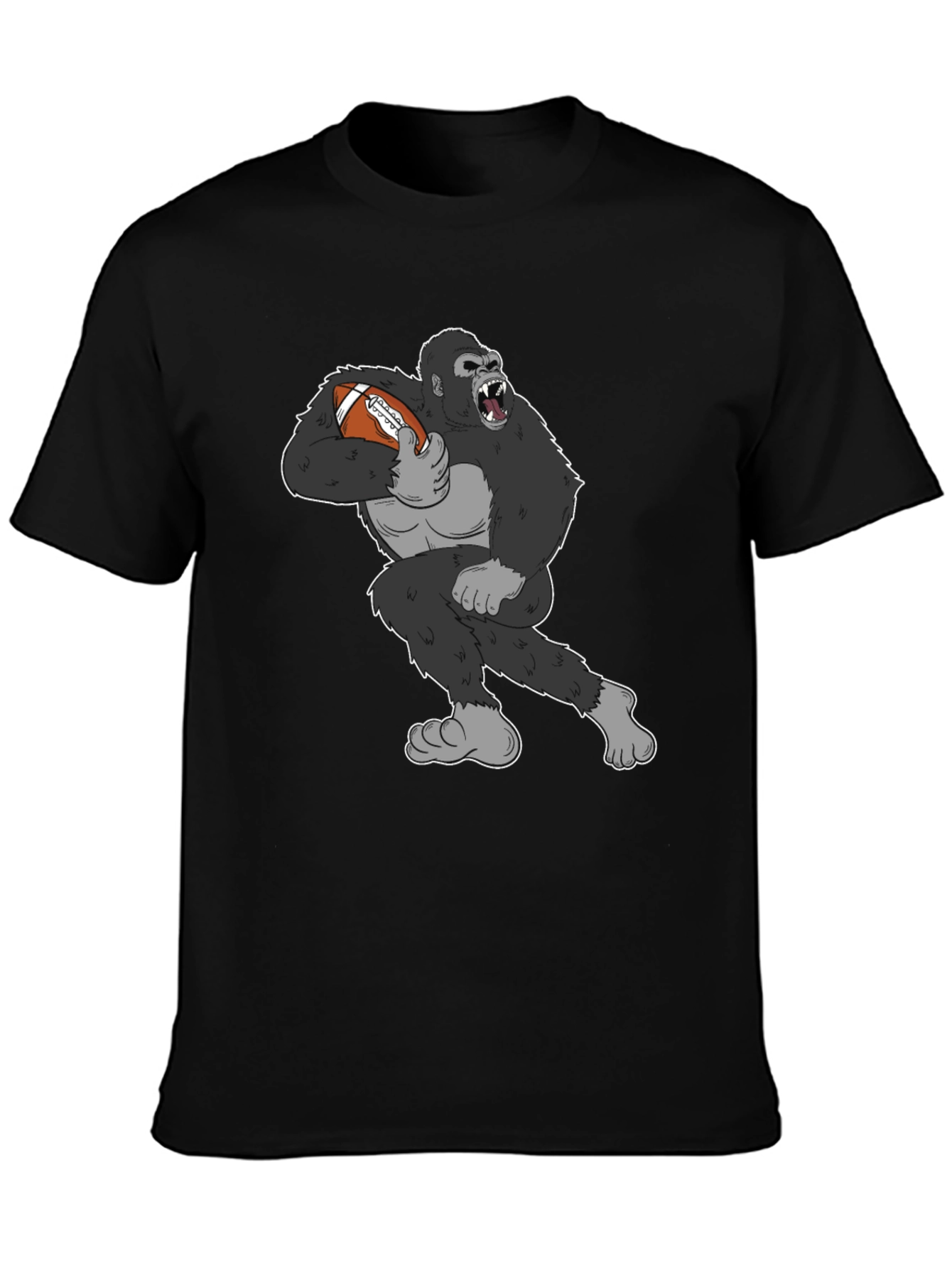 Black Gorilla Football T-Shirt - Black view 3