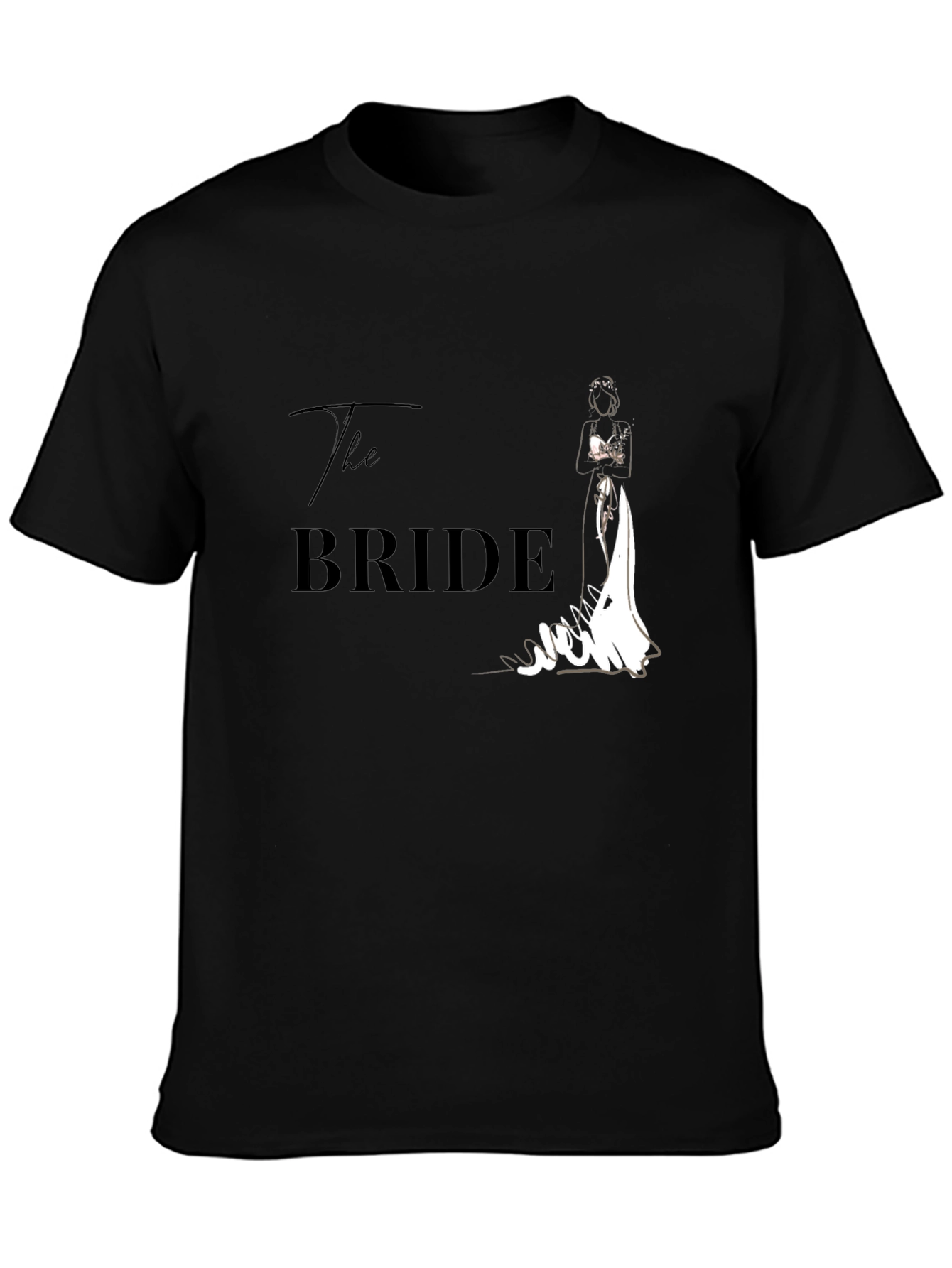 Black The Bride T-Shirt - Wedding Party Apparel view 3