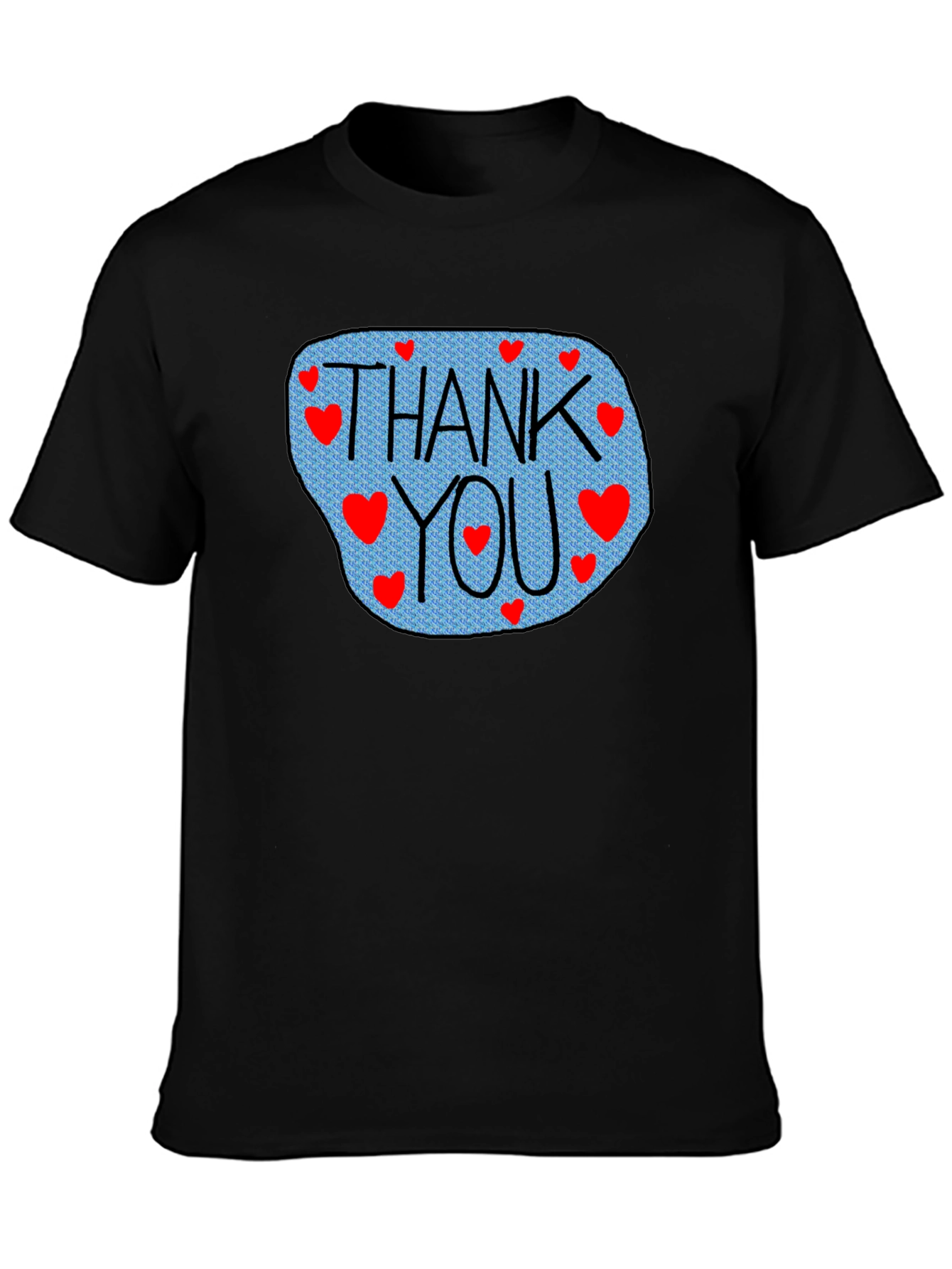 Black Thank You Hearts Graphic Tee - Stylish Casual Comfort view 3