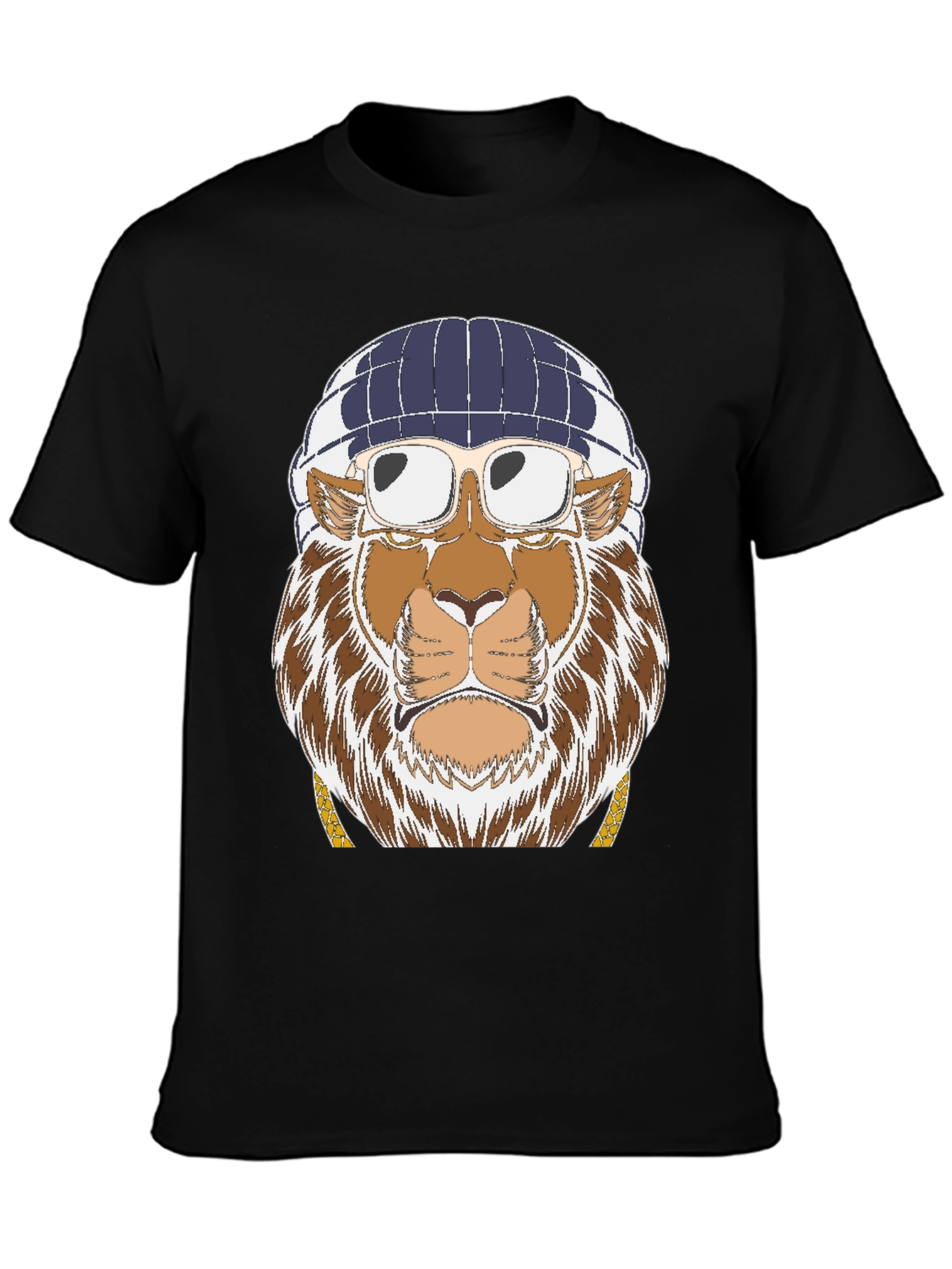 Black Cool Lion Graphic T-Shirt - Streetwear Style view 3