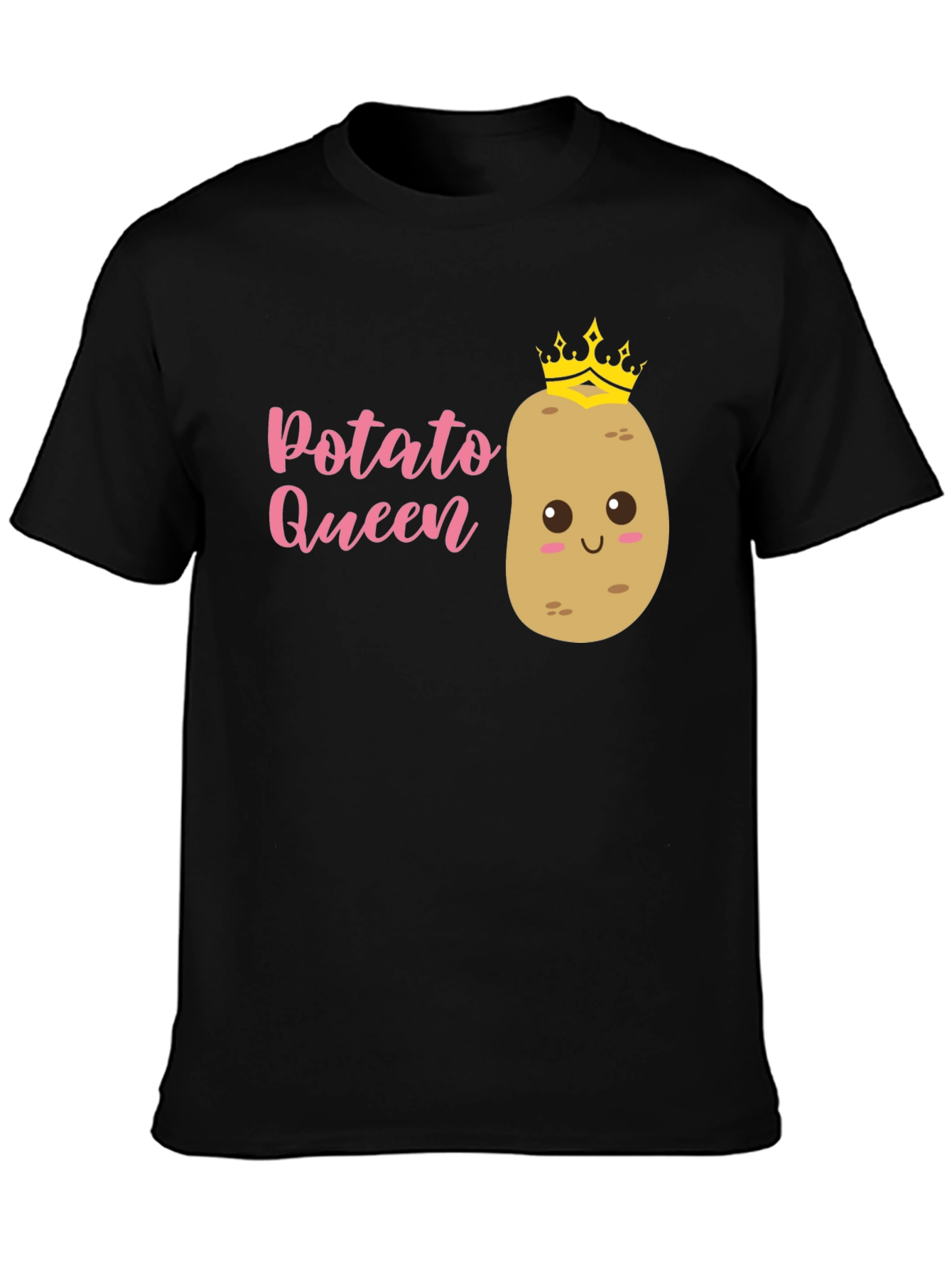 Black Potato Queen Graphic T-Shirt - Funny Novelty Tee view 3