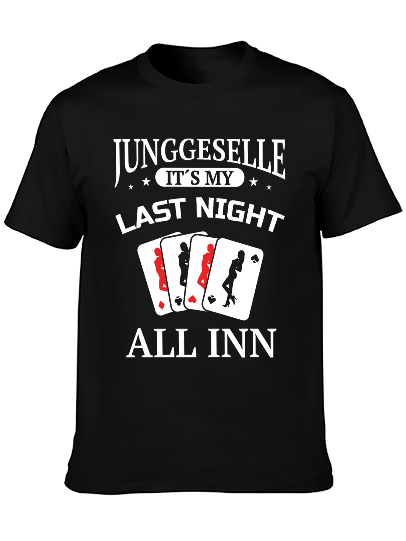 Black Groom's Last Night Poker T-Shirt - All In view 3