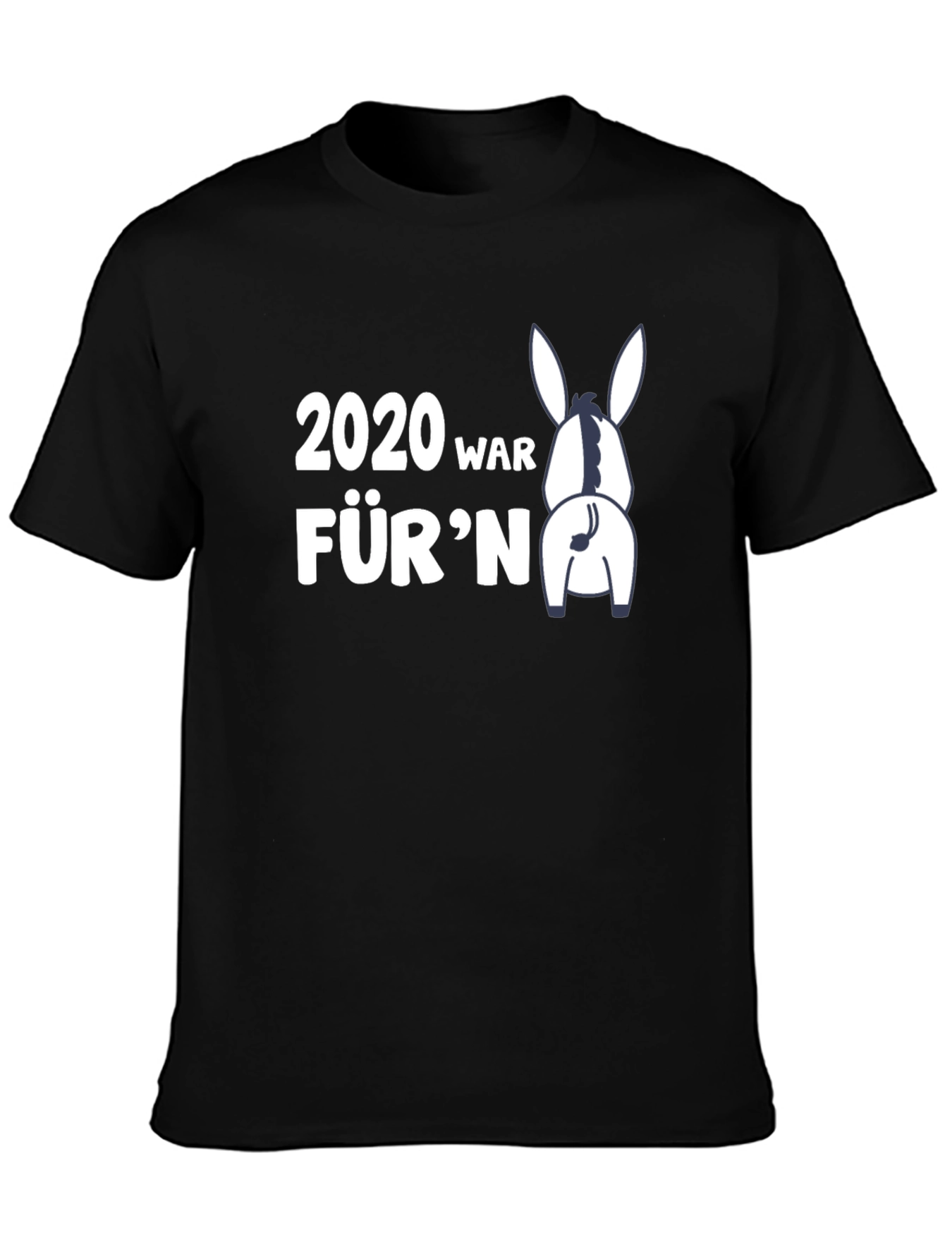 Black 2020 Donkey Funny Graphic T-Shirt view 3