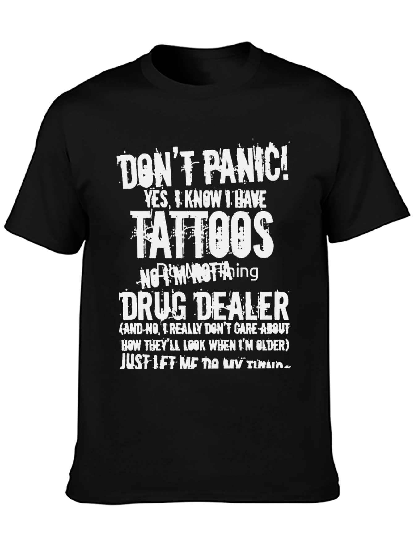 Black Don't Panic Tattoo T-Shirt view 3