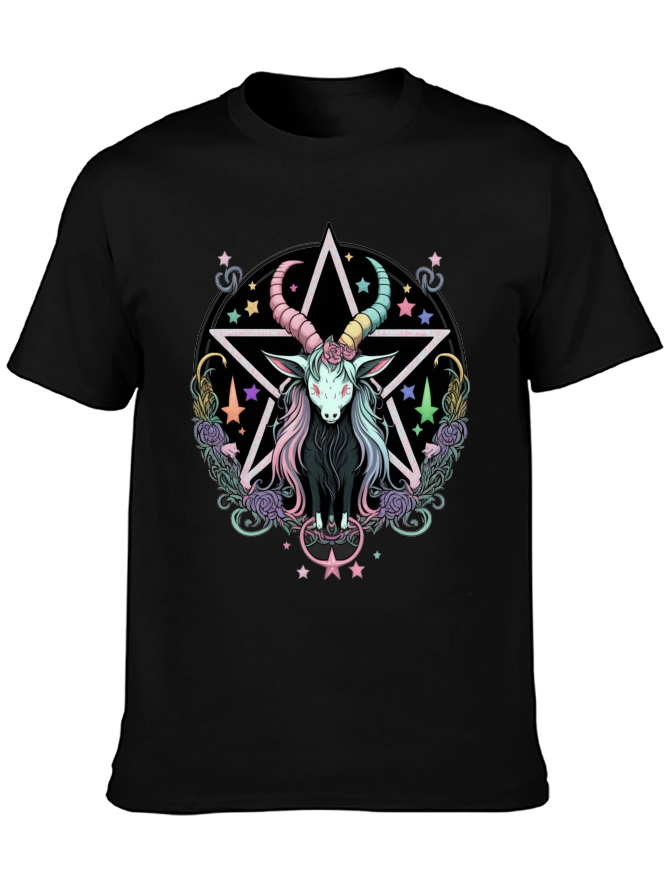 Black Pastel Goth Goat T-Shirt view 3