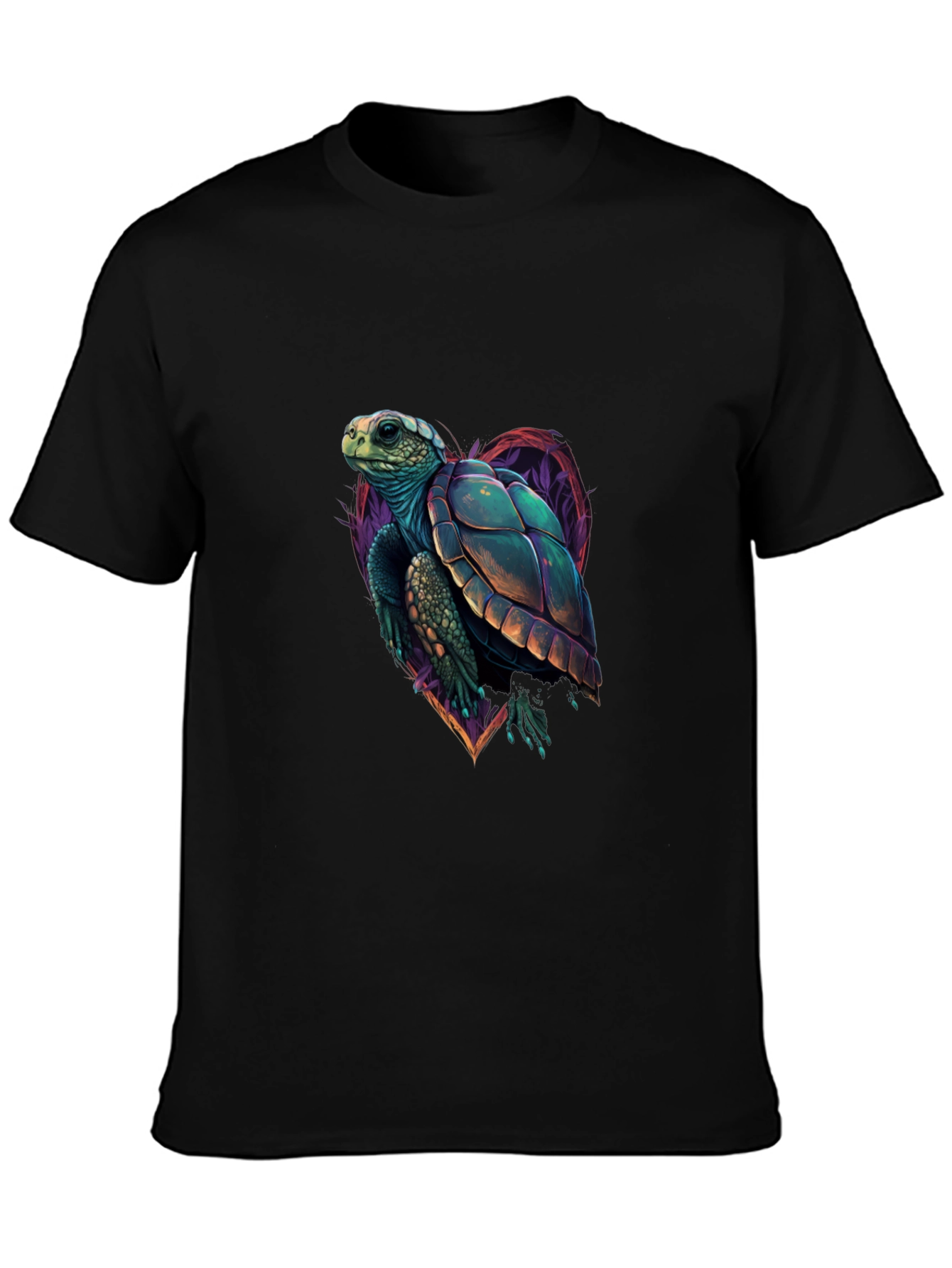 Black Sea Turtle Graphic Tee - Heart Turtle view 3