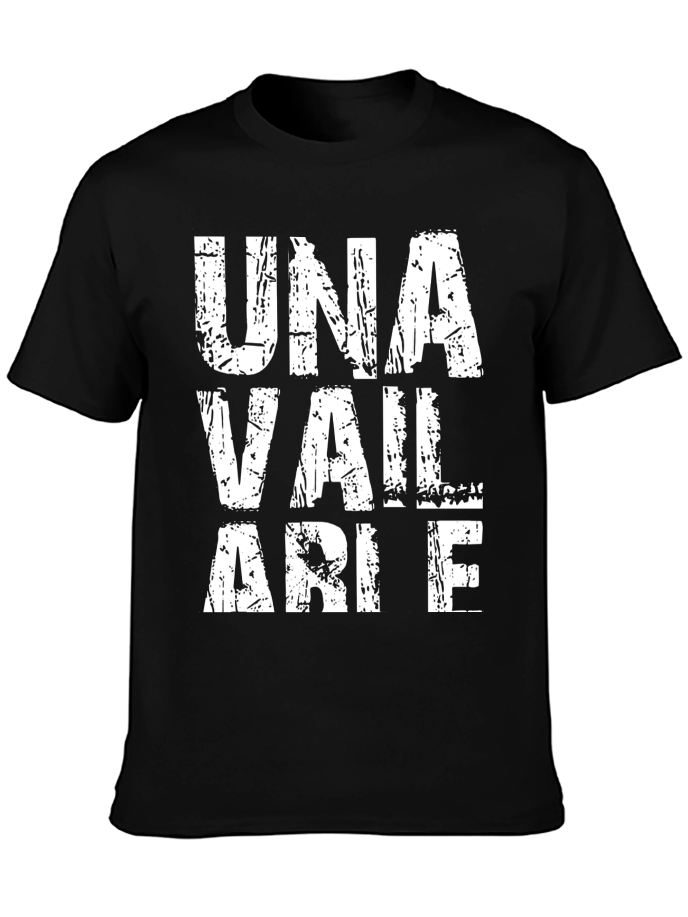 Black Una Vail Arie T-Shirt - Distressed White Print on Black view 3