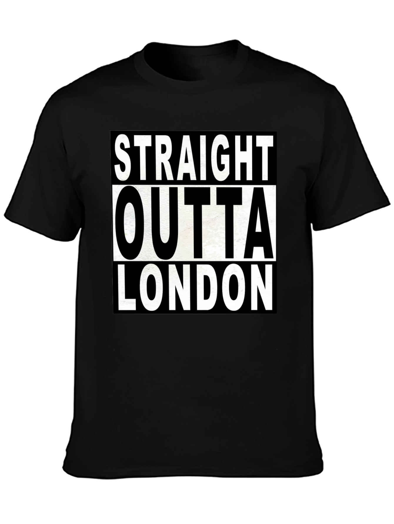 Black Straight Outta London T-Shirt view 3