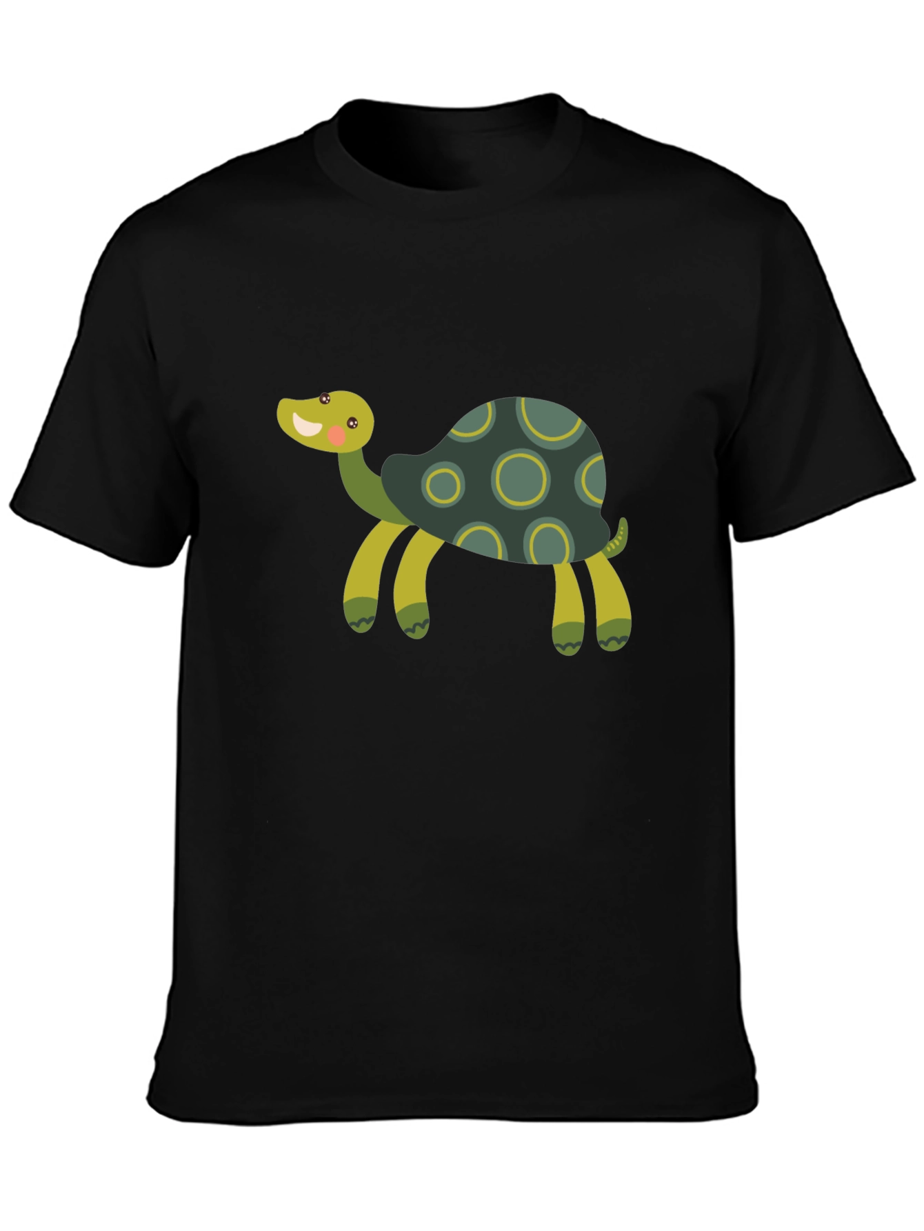 Black Cute Turtle Graphic T-Shirt view 3