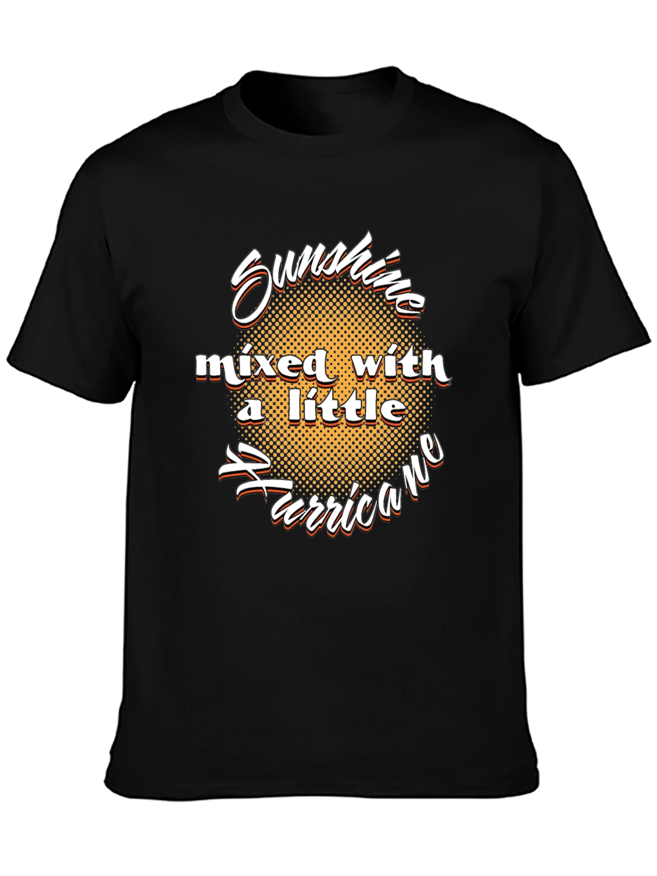 Black Sunshine Hurricane Graphic T-Shirt - Black Cotton Tee view 3