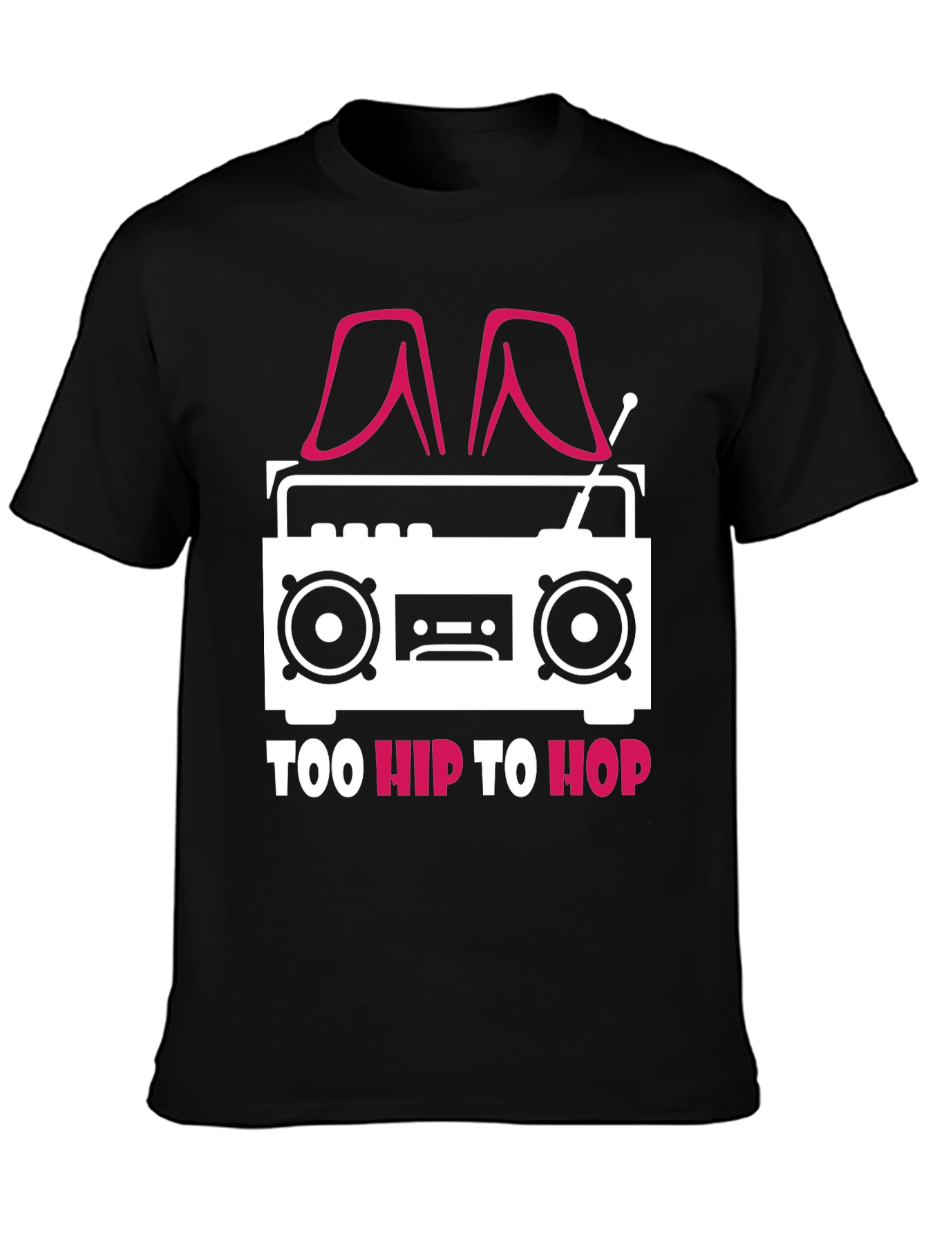 Black Too Hip To Hop T-Shirt - Novelty Graphic Tee view 3