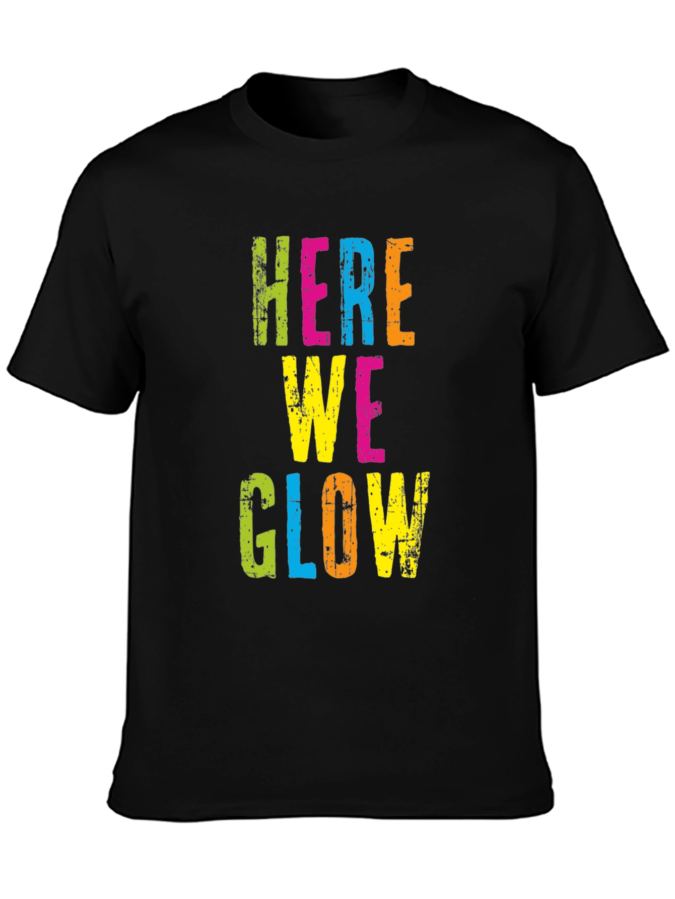 Black Here We Glow Graphic Tee - Party Ready T-Shirt view 3