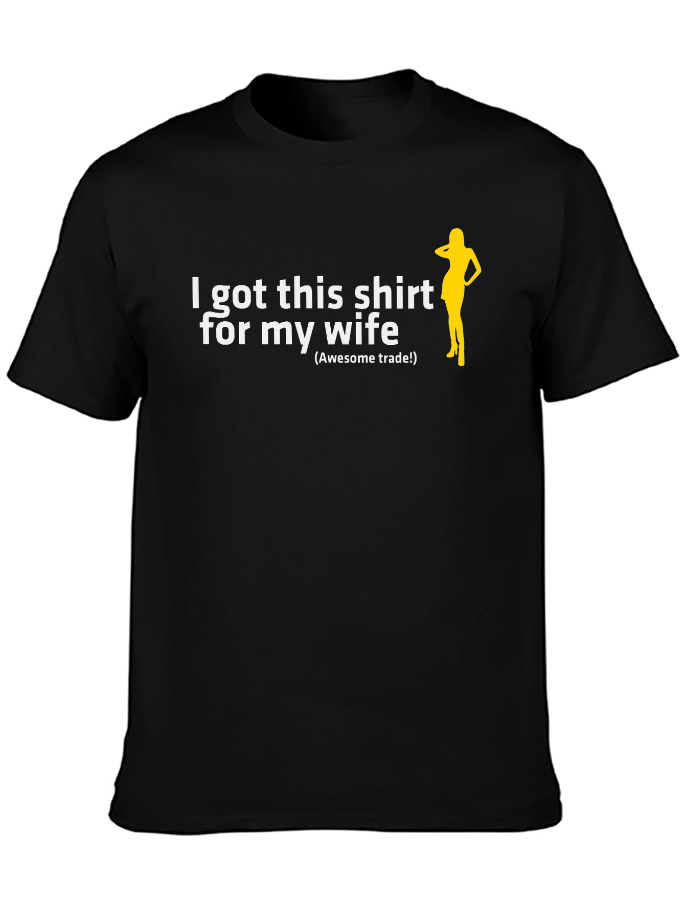 Black Humorous 'I Got This Shirt for My Wife' Graphic Tee view 3