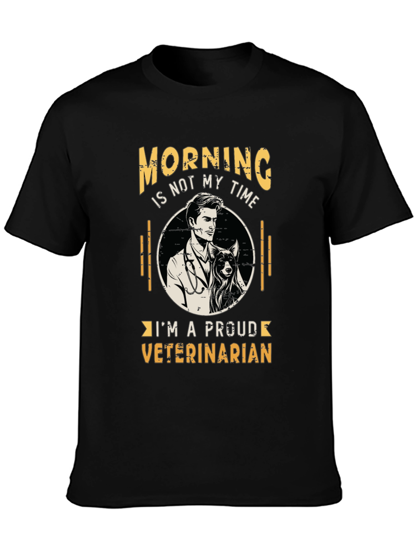 Black Proud Veterinarian T-Shirt view 3