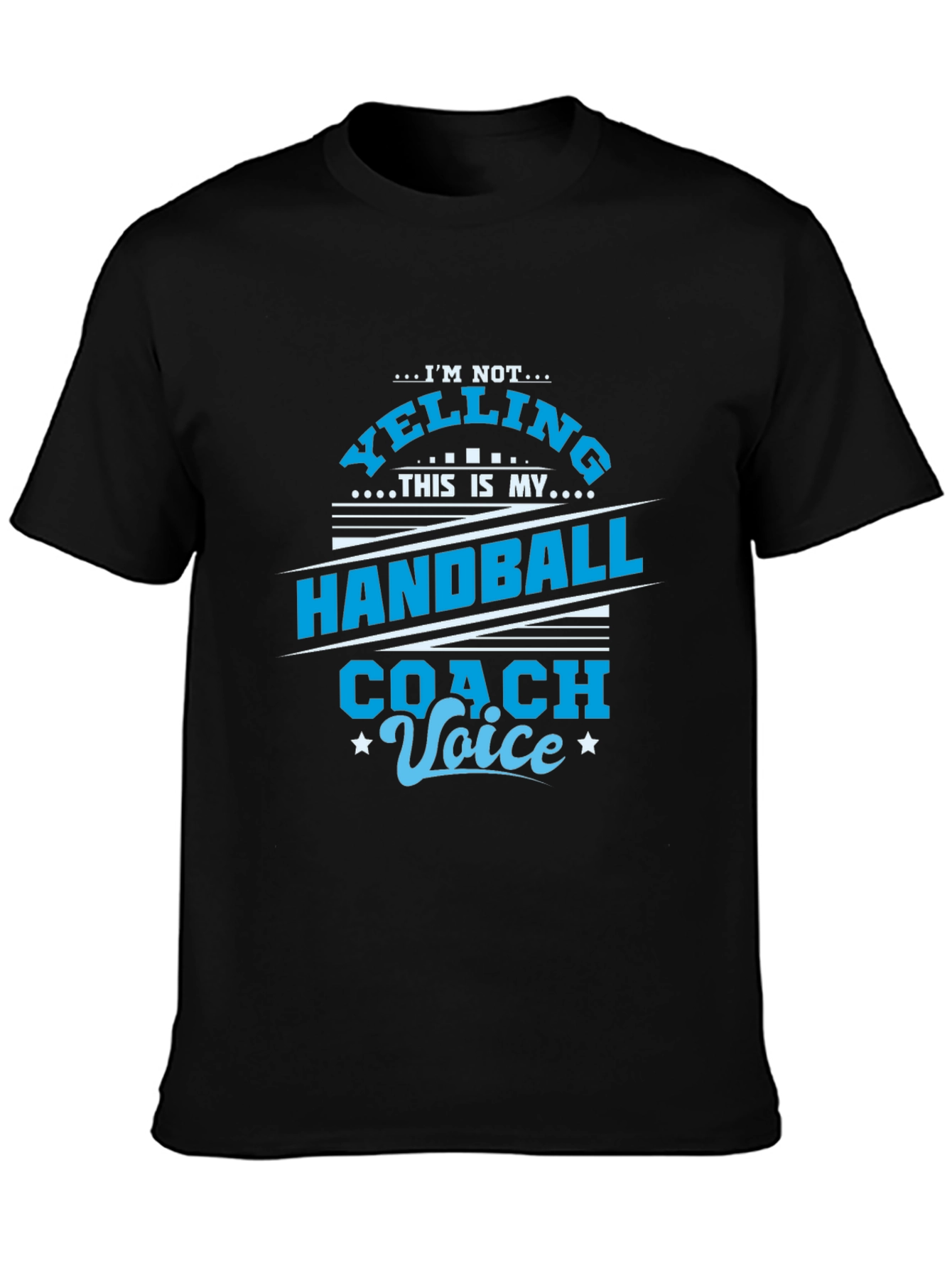 Black Handball Coach Voice T-Shirt - Funny Sports Tee view 3