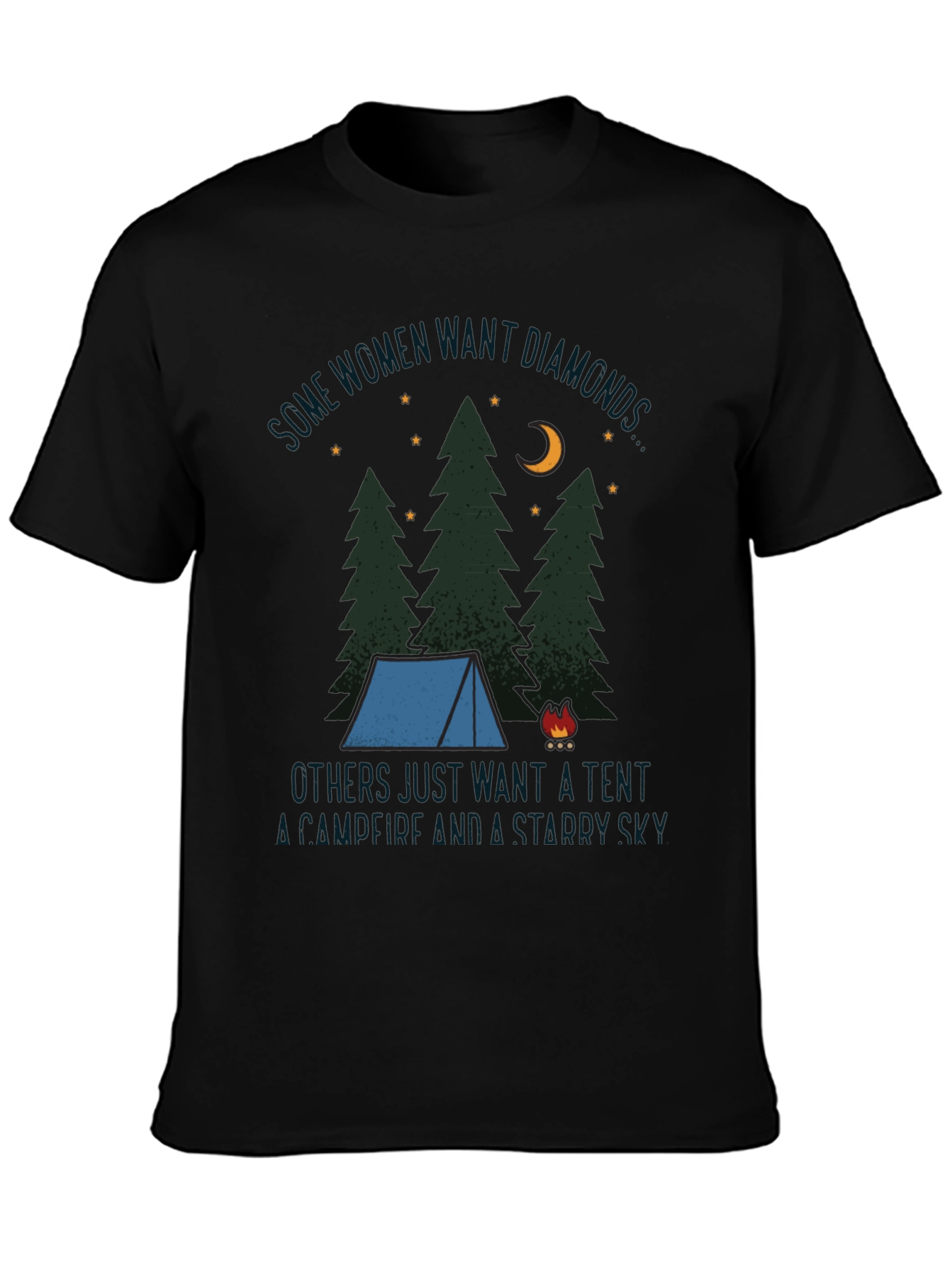 Camping Tent Starry Sky Graphic Tee - 3