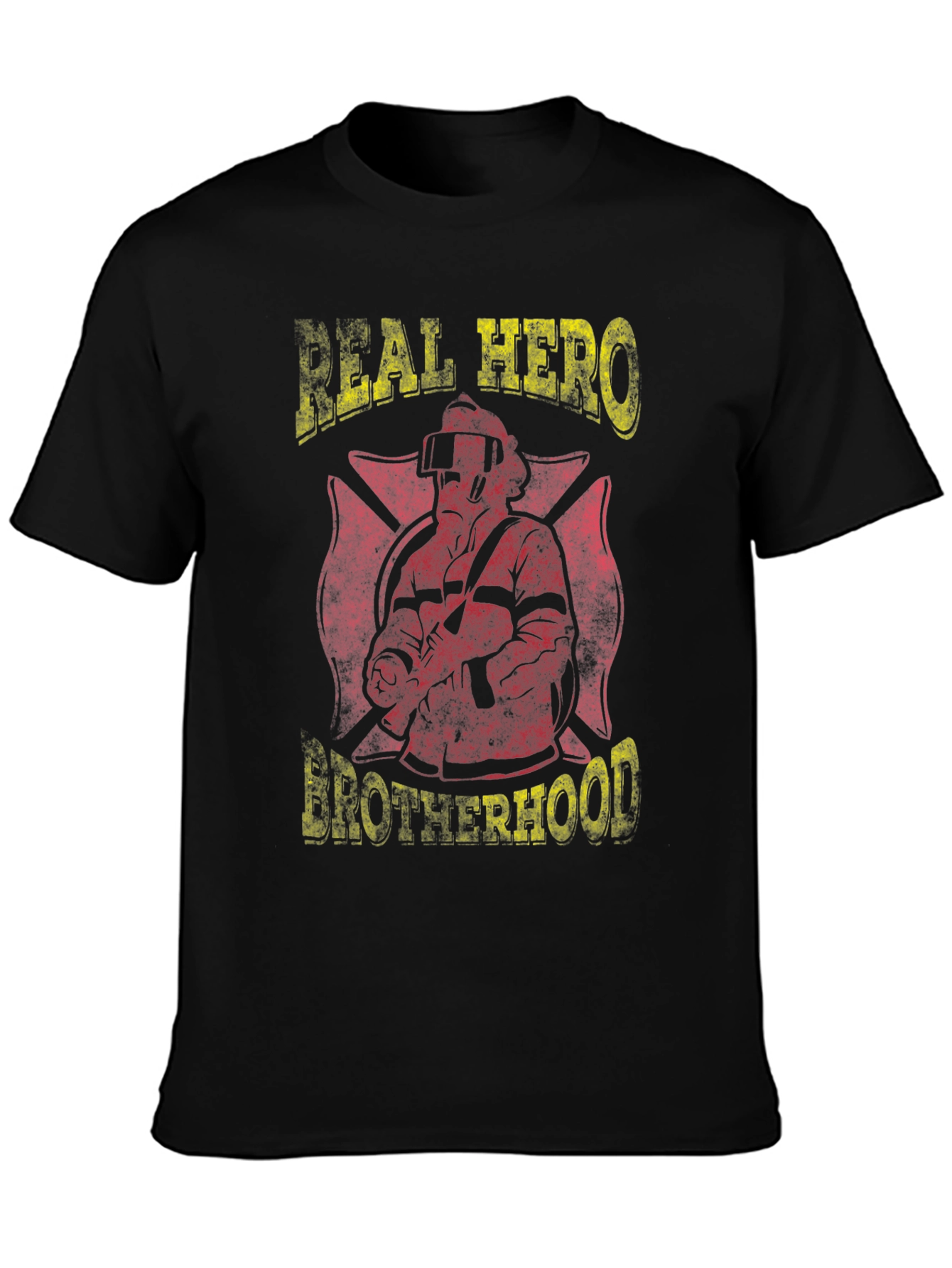 Black Real Hero Brotherhood Graphic T-Shirt view 3