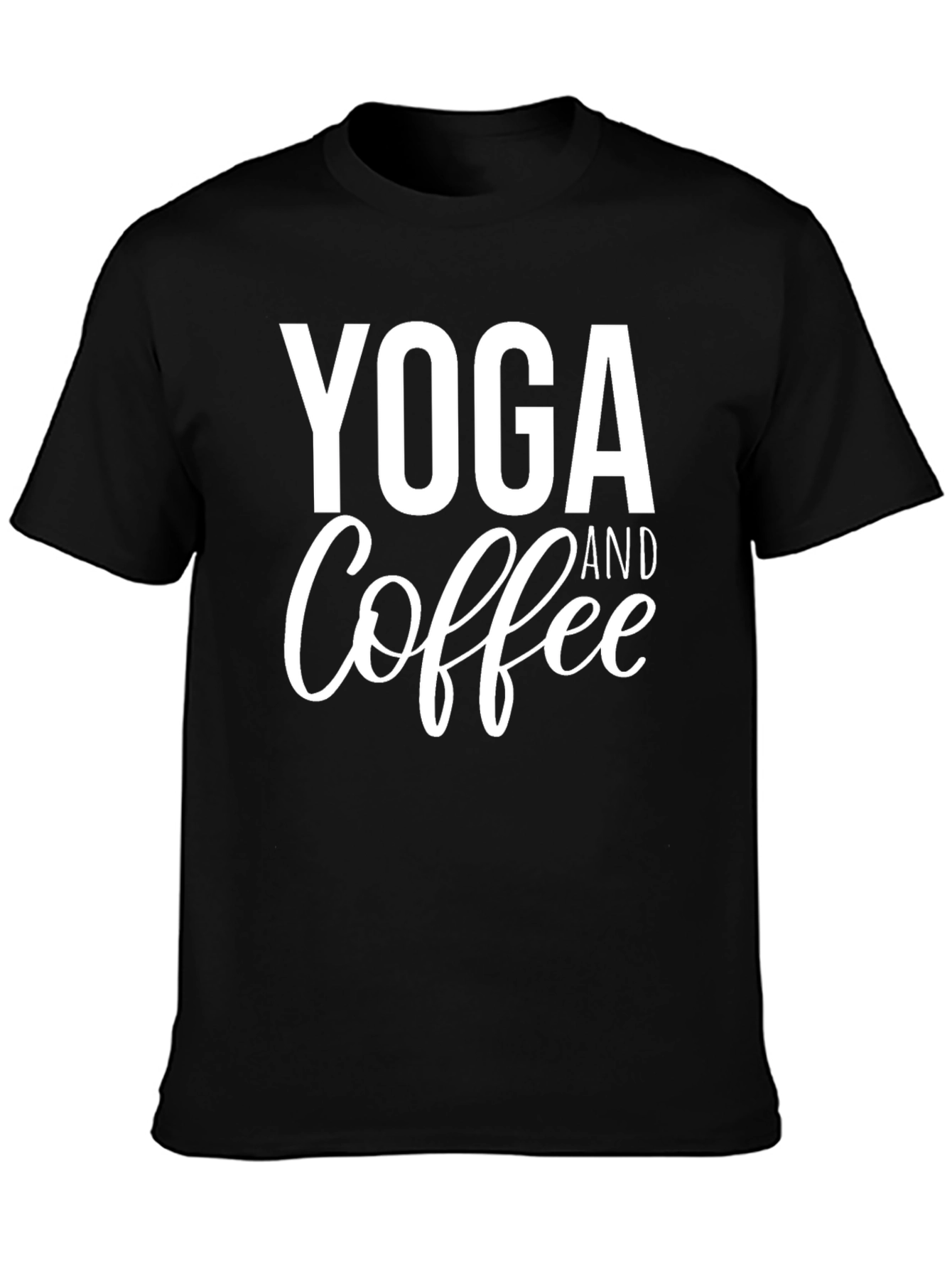 Black Yoga & Coffee T-Shirt - Black Tee view 3