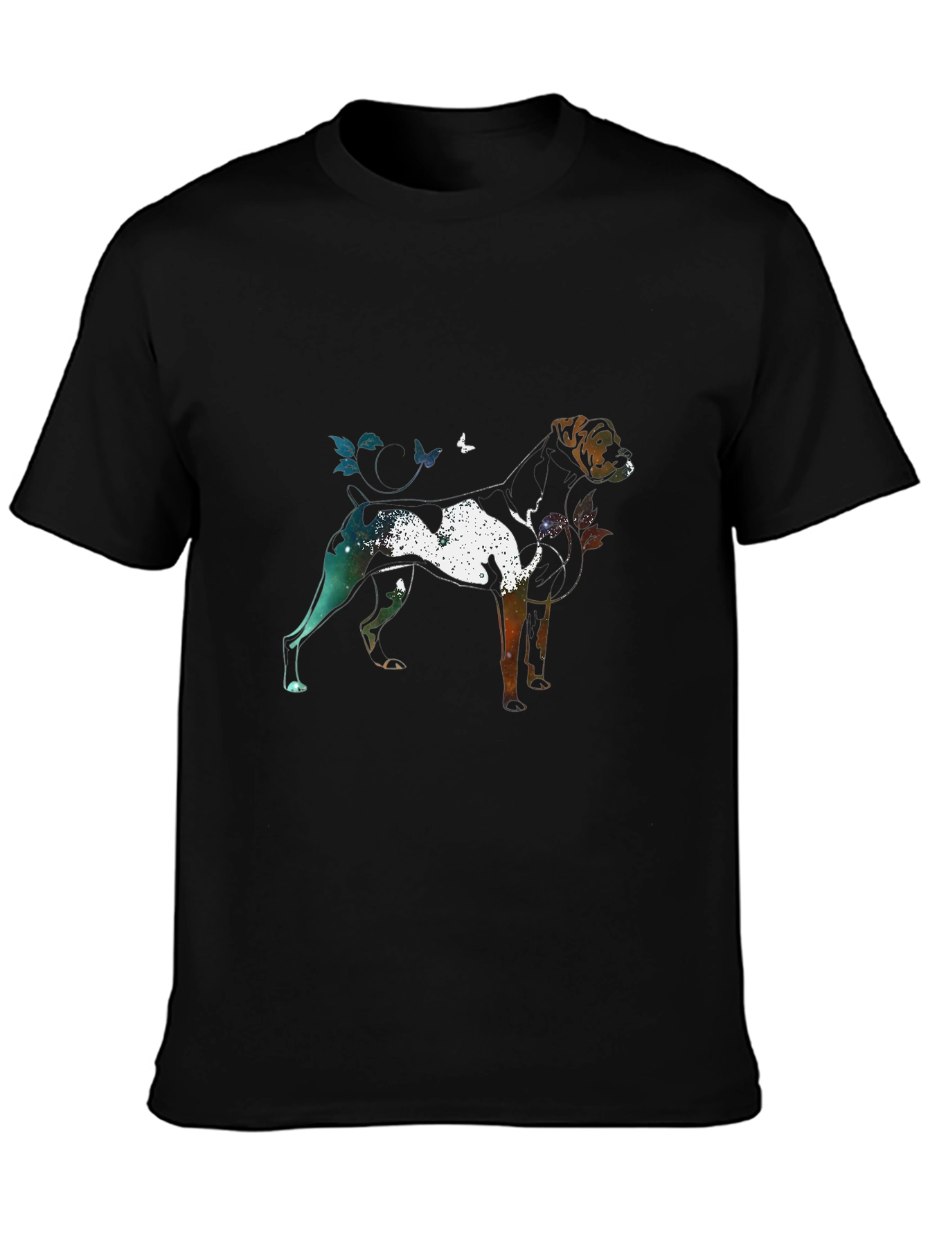 Black Dog Silhouette Art Graphic T-Shirt view 3