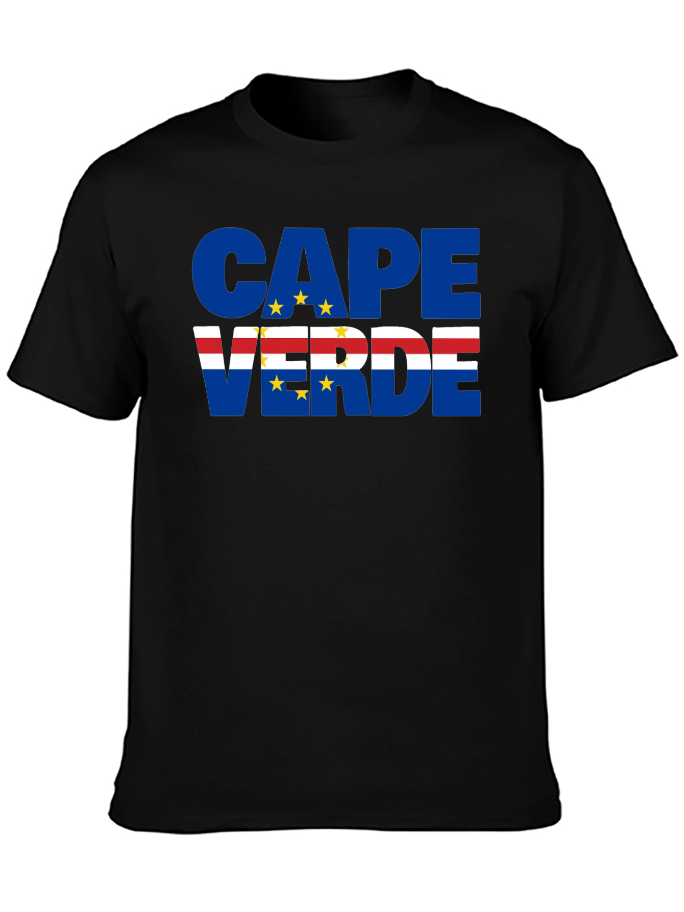 Cape Verde Flag T-Shirt Black - 3