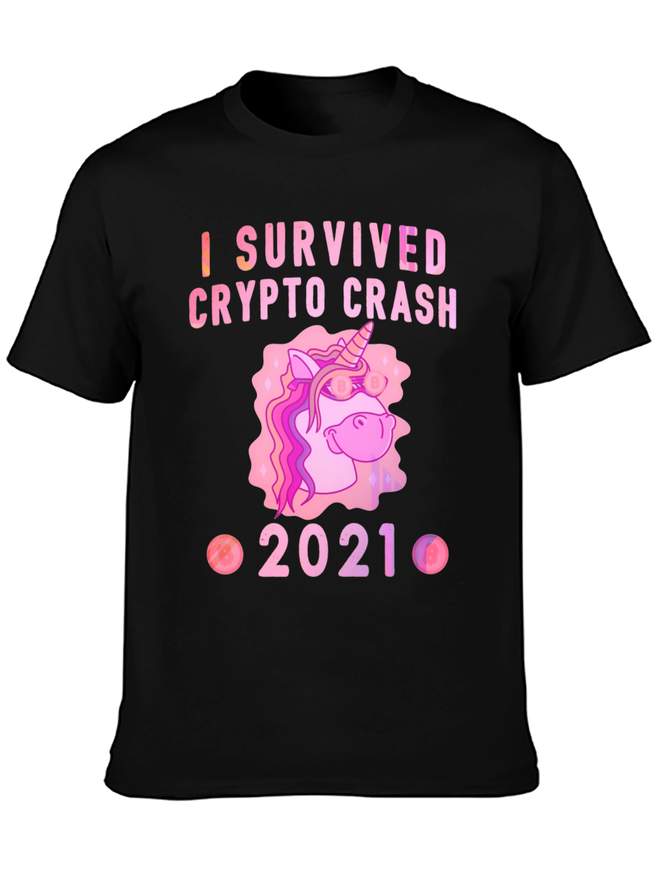 Black Crypto Crash Survivor 2021 Black T-Shirt view 3