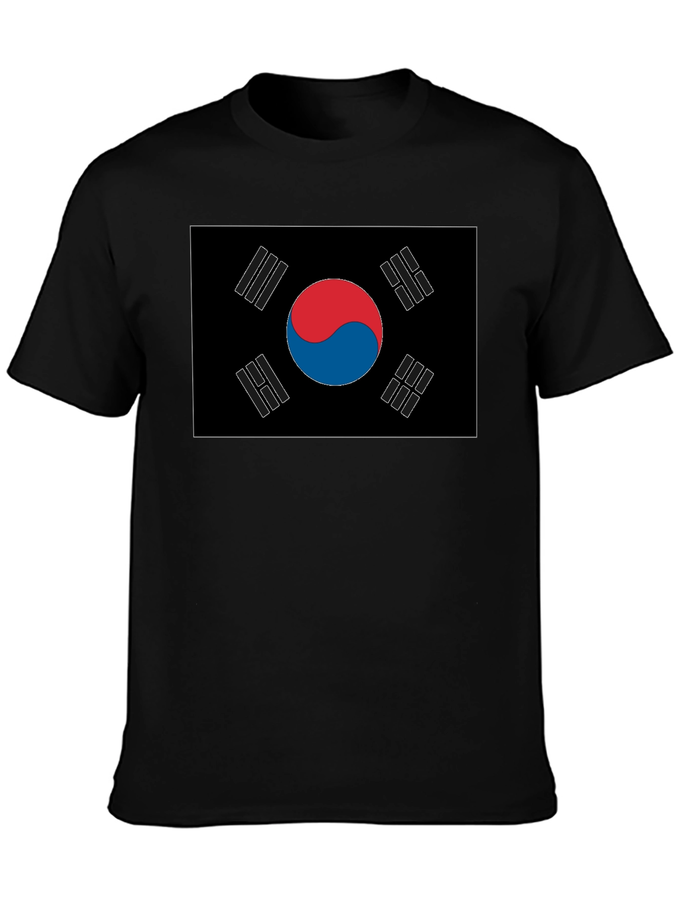Black South Korea Flag Graphic T-Shirt view 3