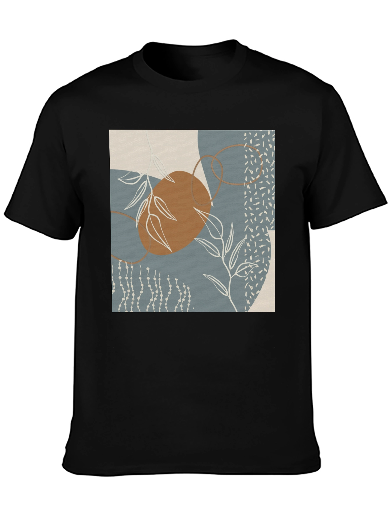 Black Abstract Art Graphic Print T-Shirt view 3
