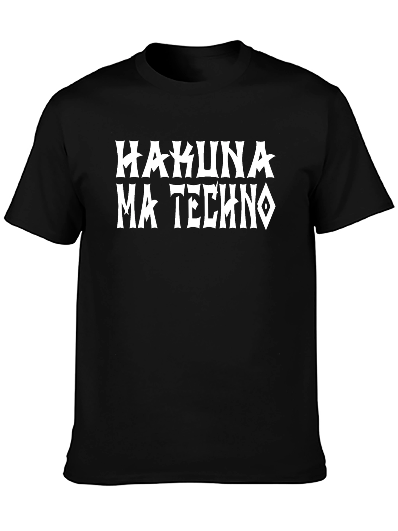 Black Hakuna Ma Techno Black T-Shirt - Trendy Graphic Tee view 3