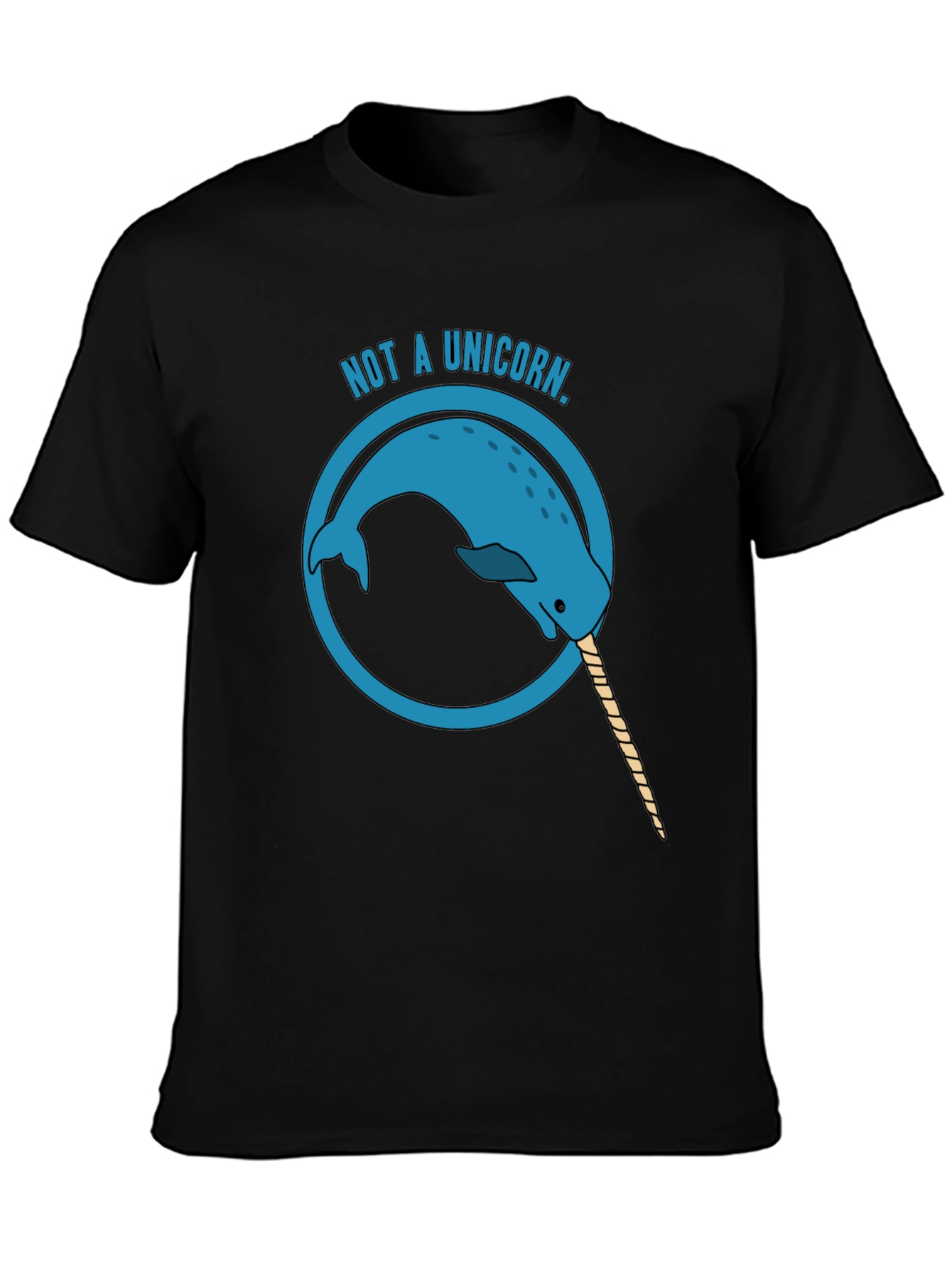Black Not a Unicorn - Narwhal Graphic Tee - Men's Black T-Shirt view 3