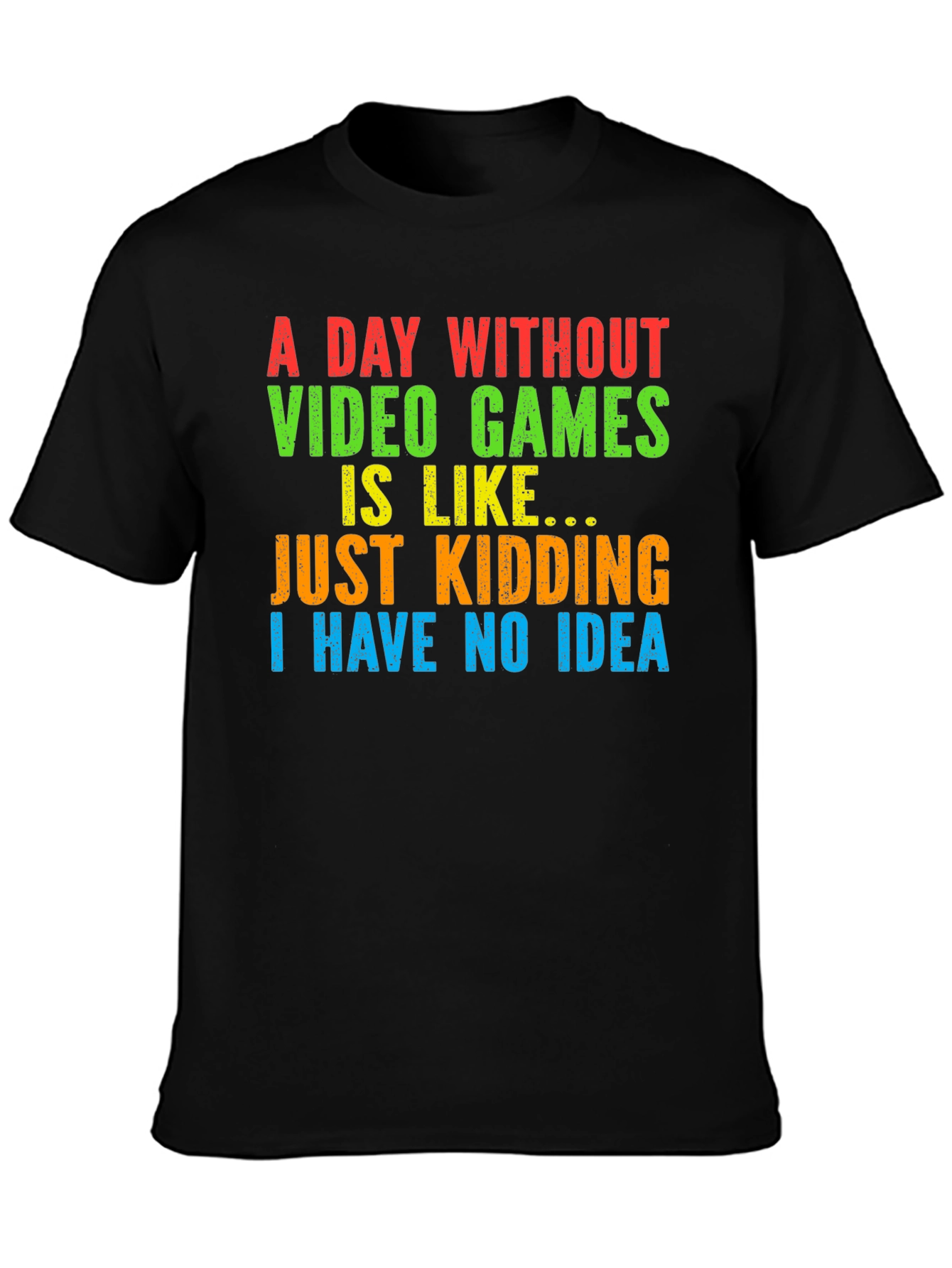 Black A Day Without Video Games T-Shirt - Funny Gamer Tee view 3