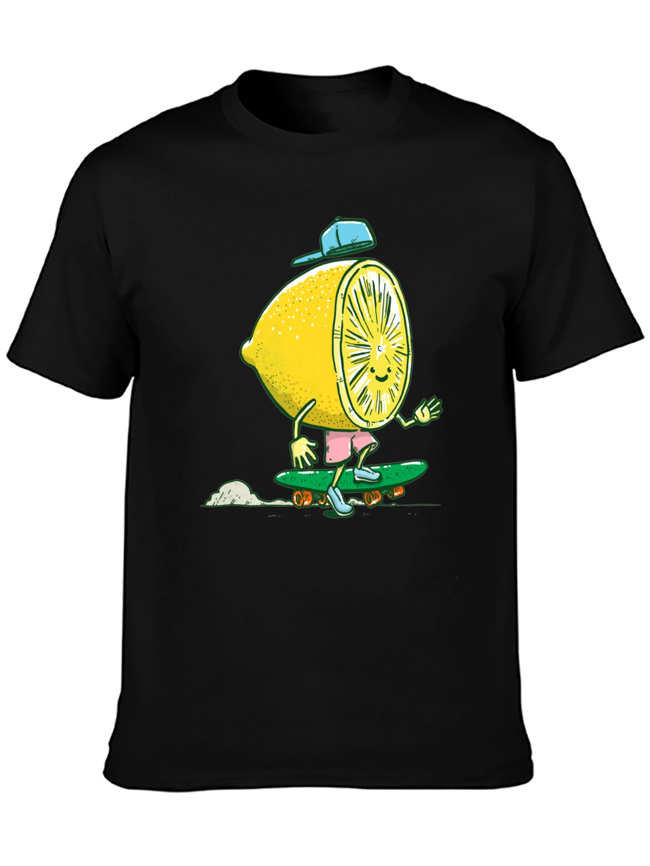 Black Lemon Skateboarder Graphic Tee - Cool Summer Style view 3