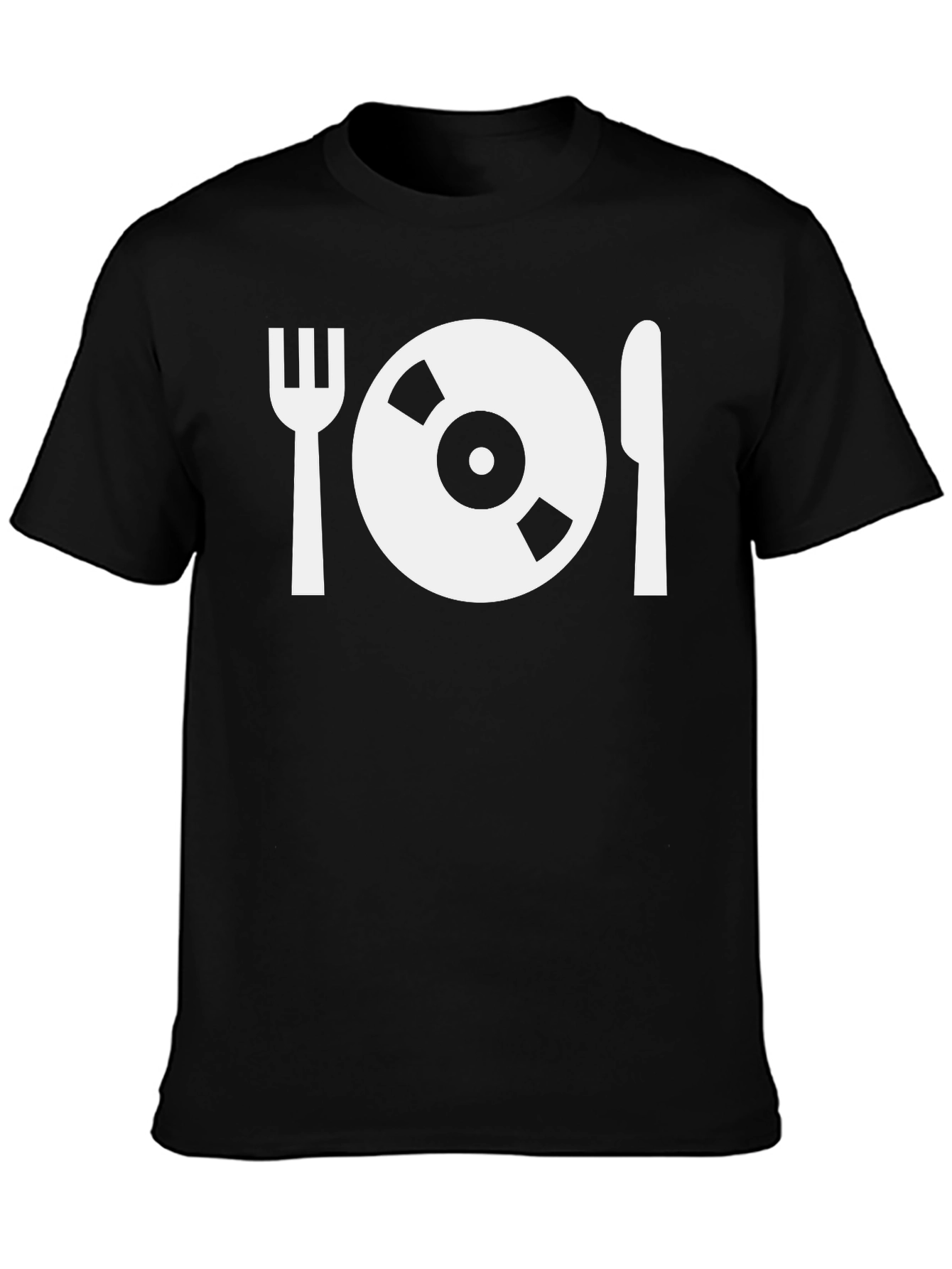Black Vinyl Record Dinner T-Shirt view 3