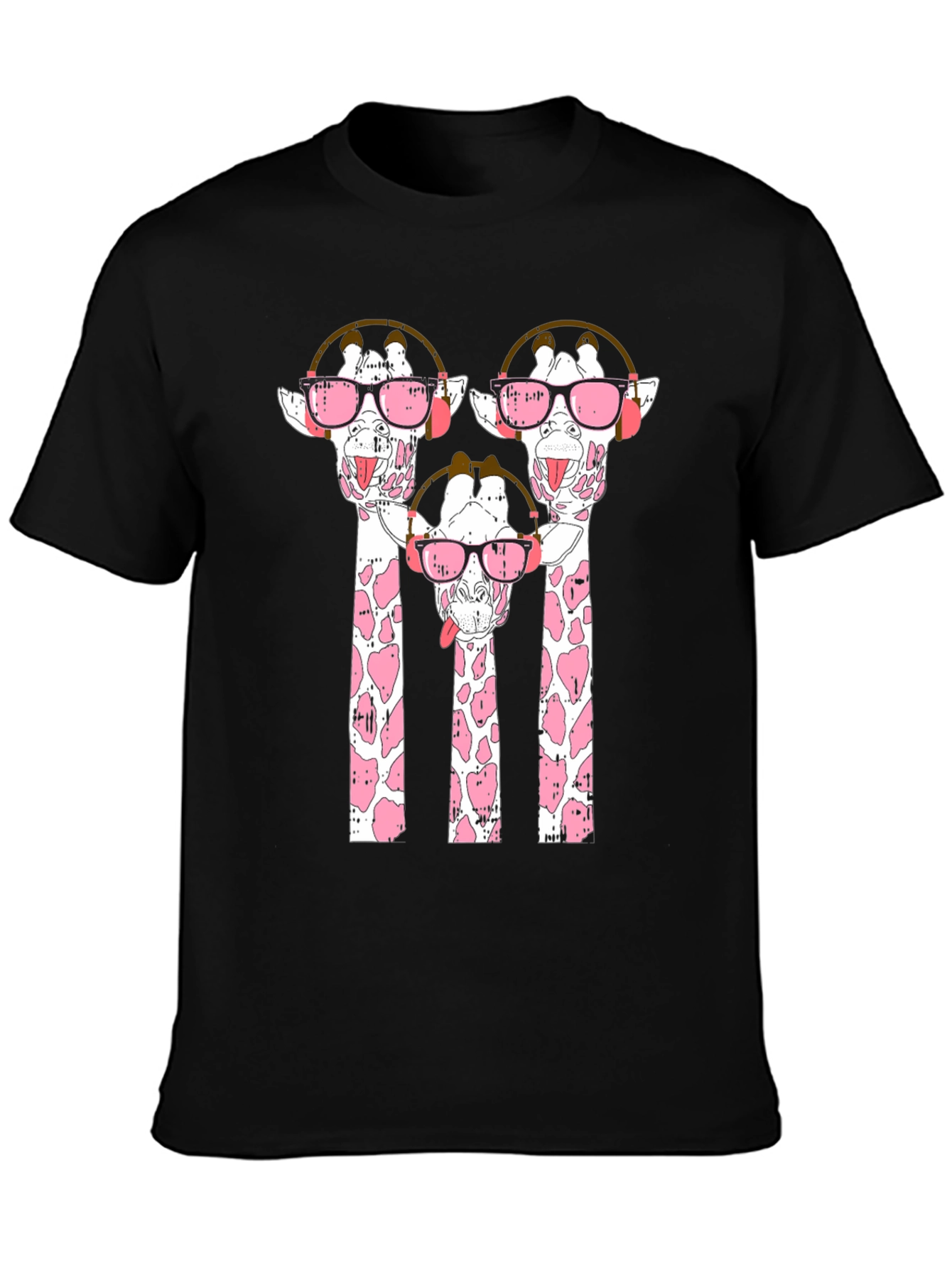 Black Cool Giraffes T-Shirt view 3
