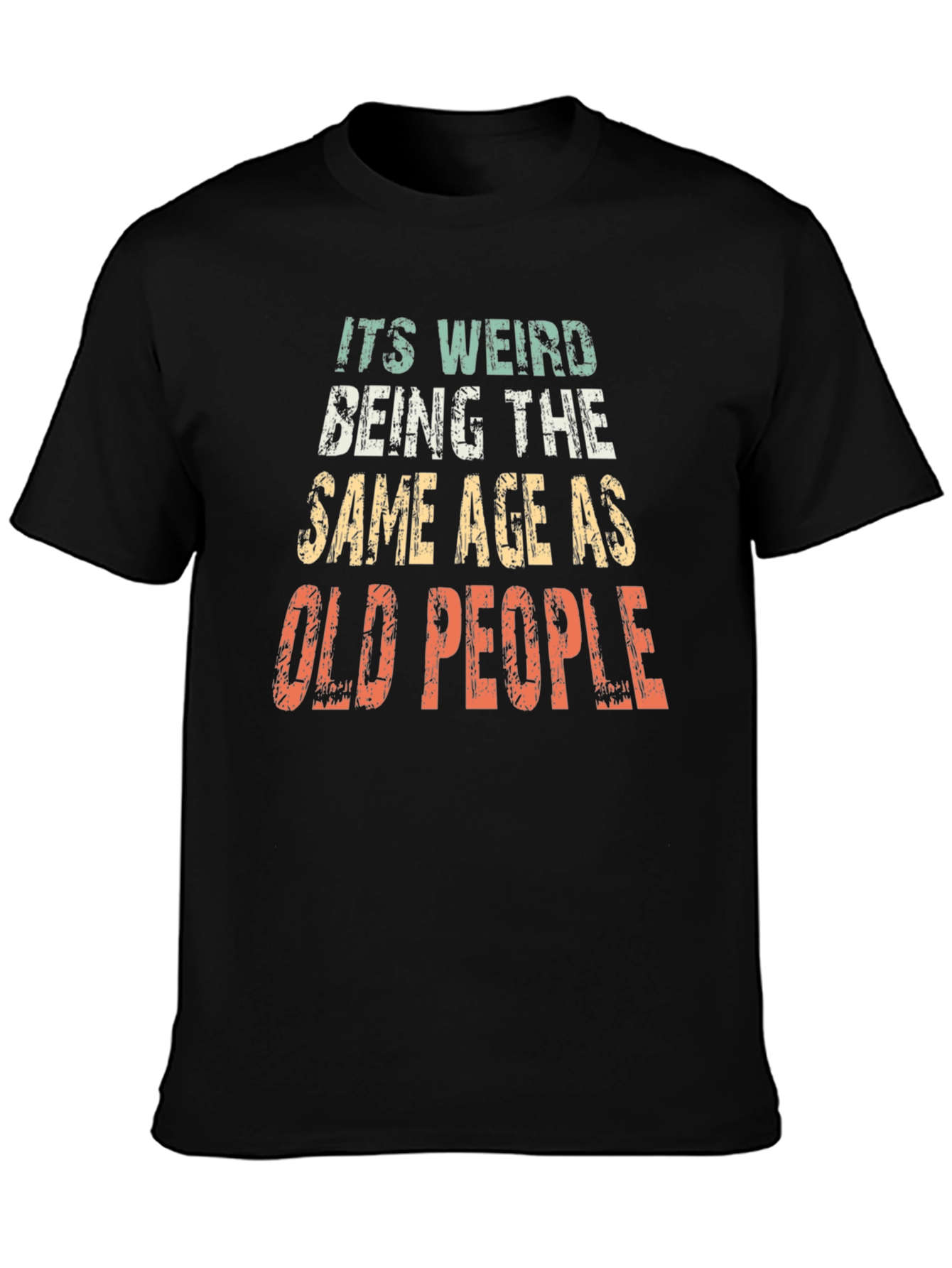 Black Funny "Old People" Graphic T-Shirt view 3
