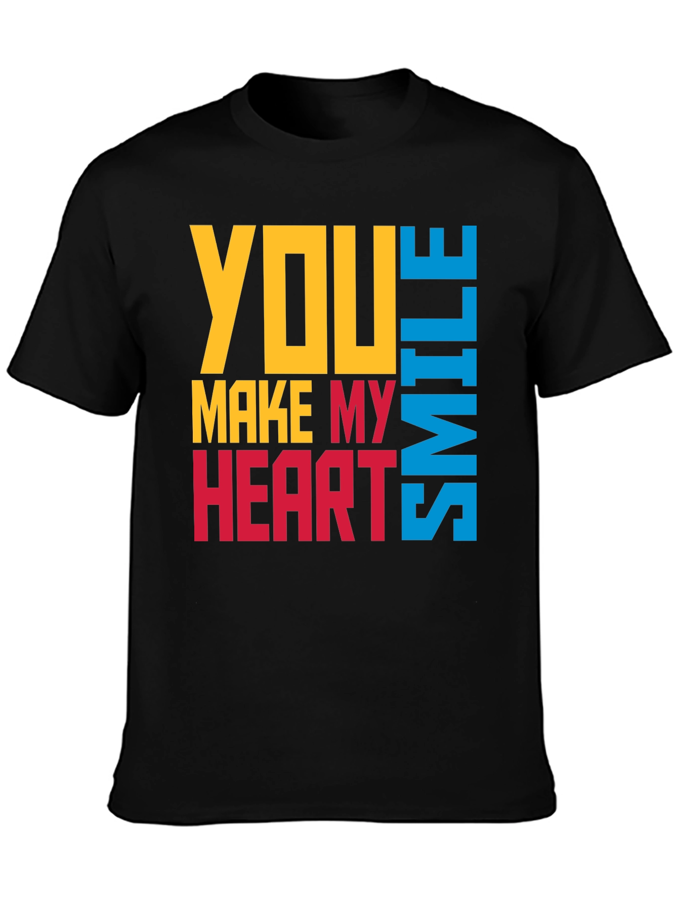 Black You Make My Heart Smile Graphic T-Shirt view 3