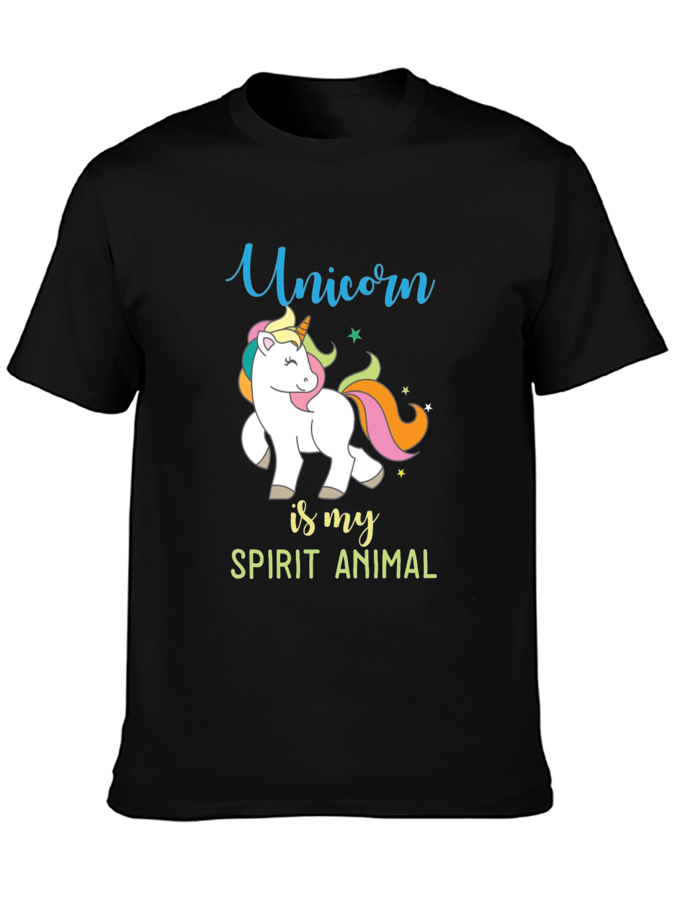 Black Unicorn Spirit Animal Graphic Tee view 3