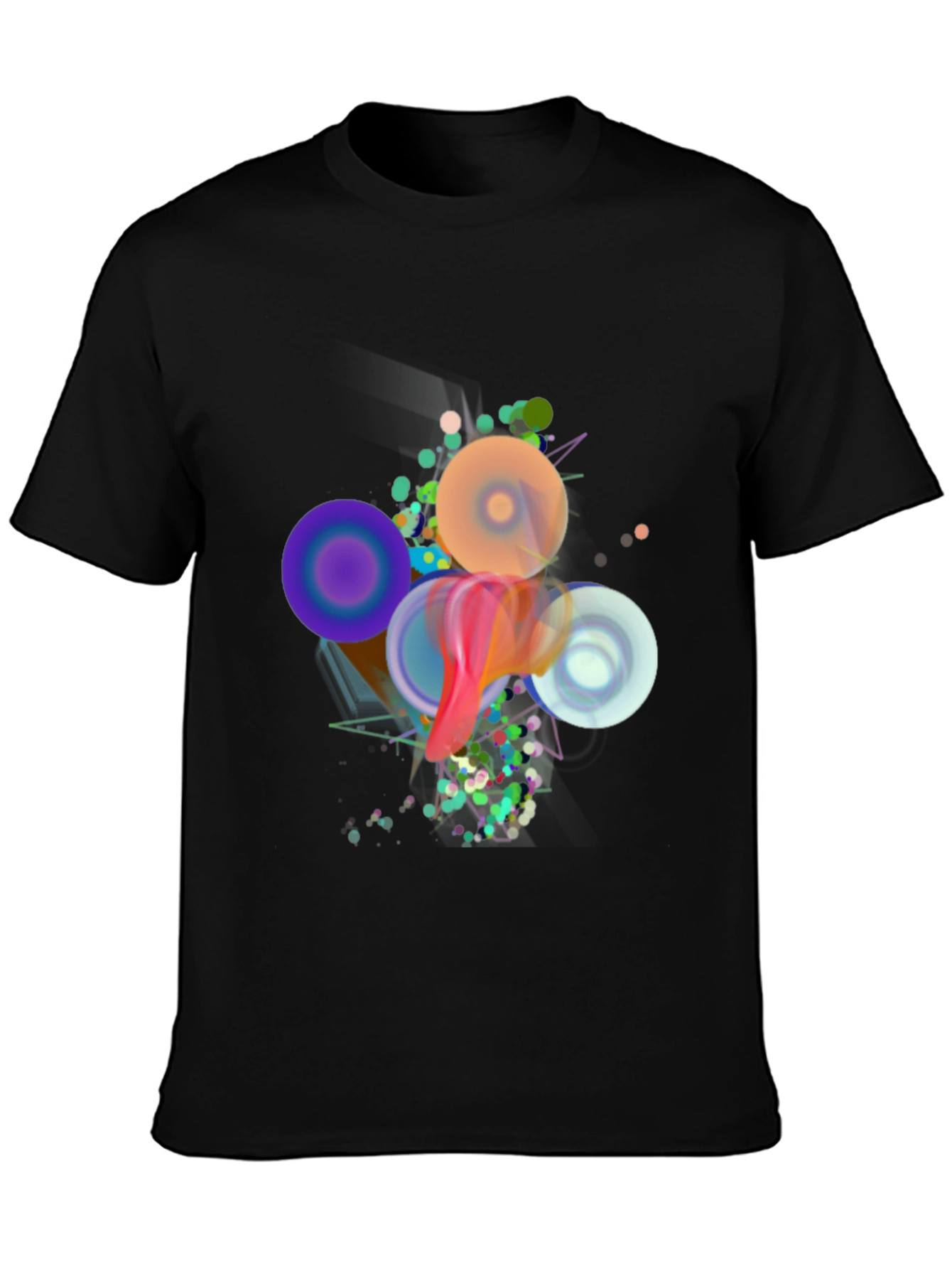 Black Abstract Art Black T-Shirt view 3
