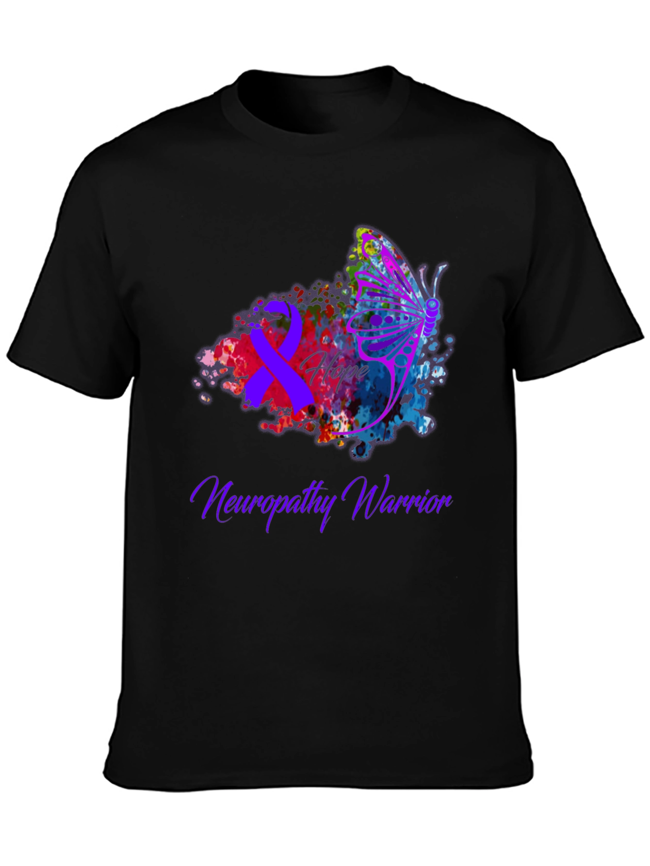 Neuropathy Warrior Butterfly Hope Awareness T-Shirt - 3