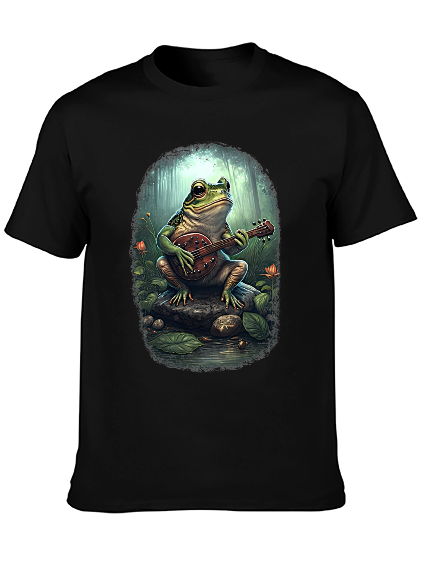 Black Frog Banjo T-Shirt - Musical Amphibian Tee view 3
