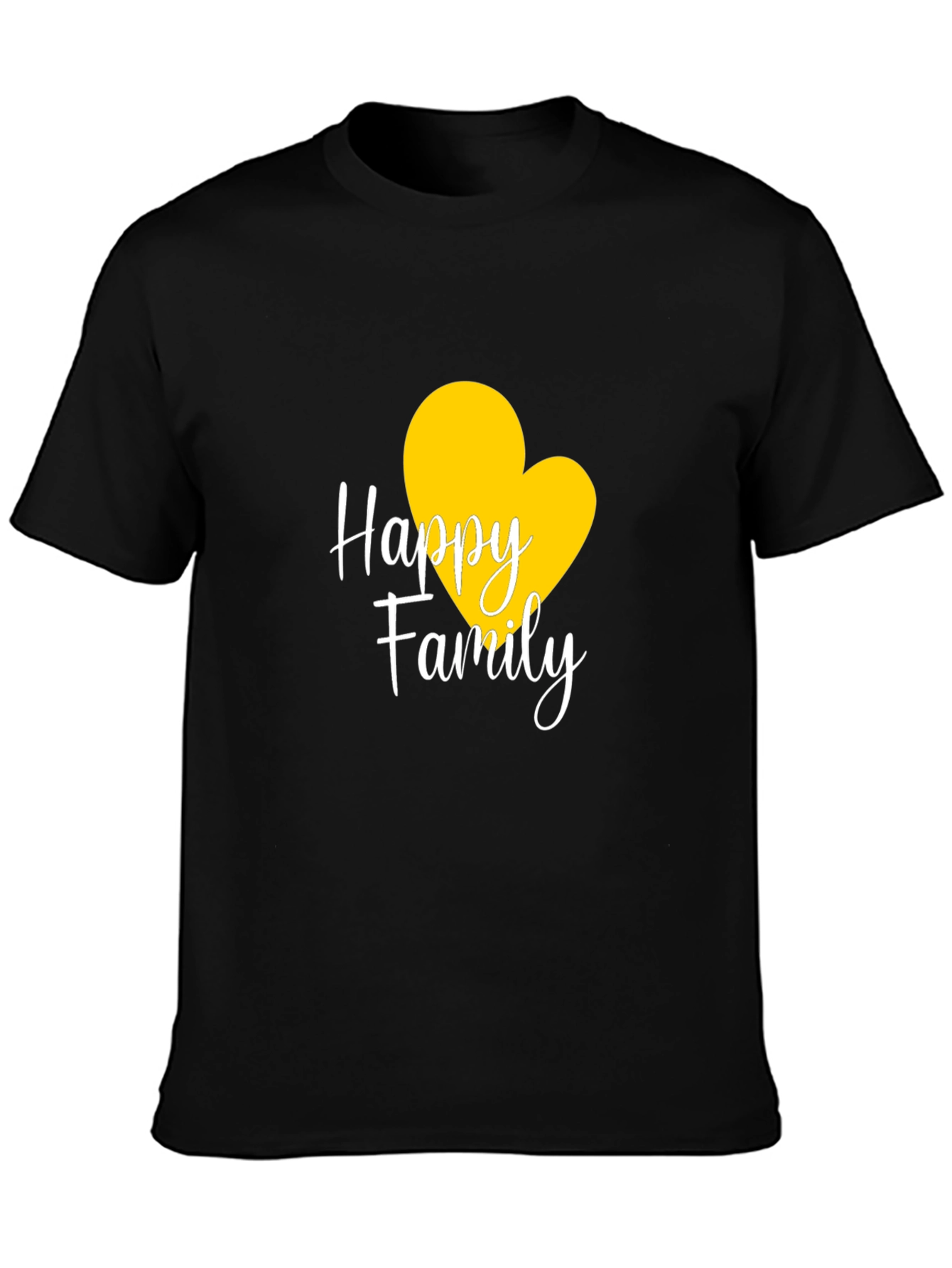 Black Happy Family Heart Graphic Tee view 3